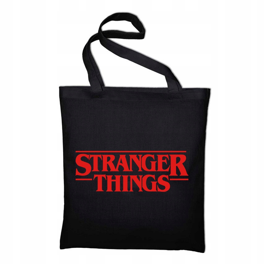 

Torba Shopper Czarna Eco Stranger Things Wzory