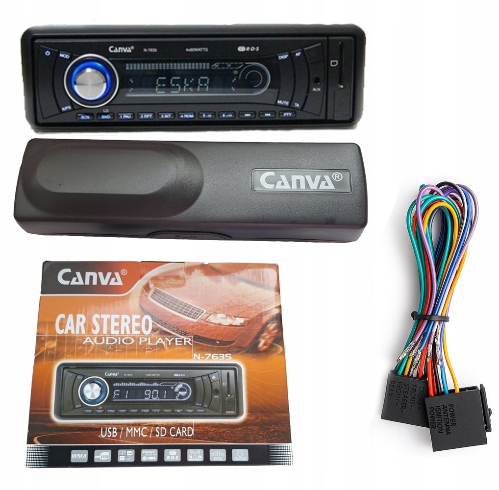 Radio Samochodowe Canva N-7635 Etui MP3/WMA Usb