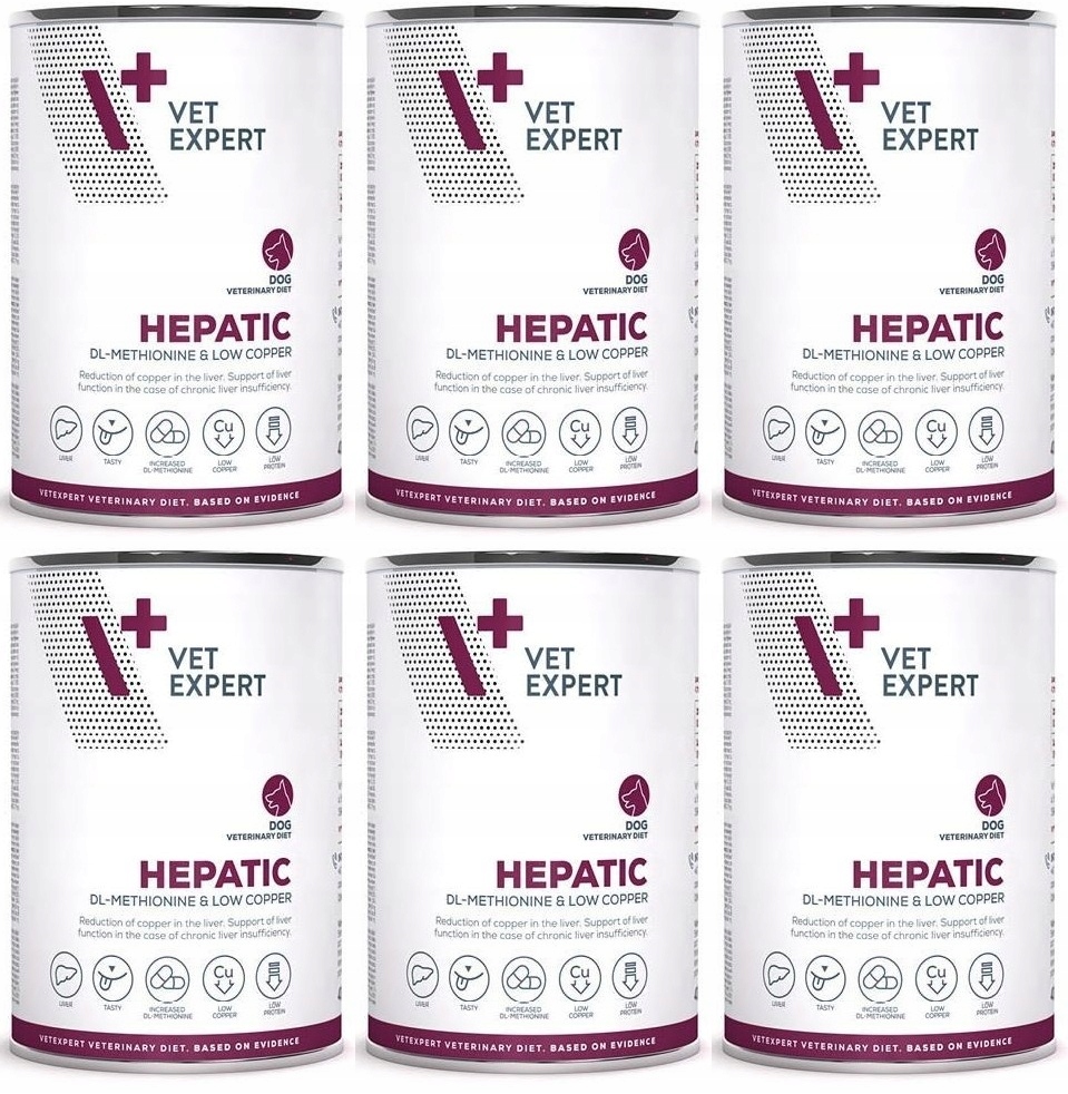 4T VetExpert Dog Hepatic puszki 6 x 400 g
