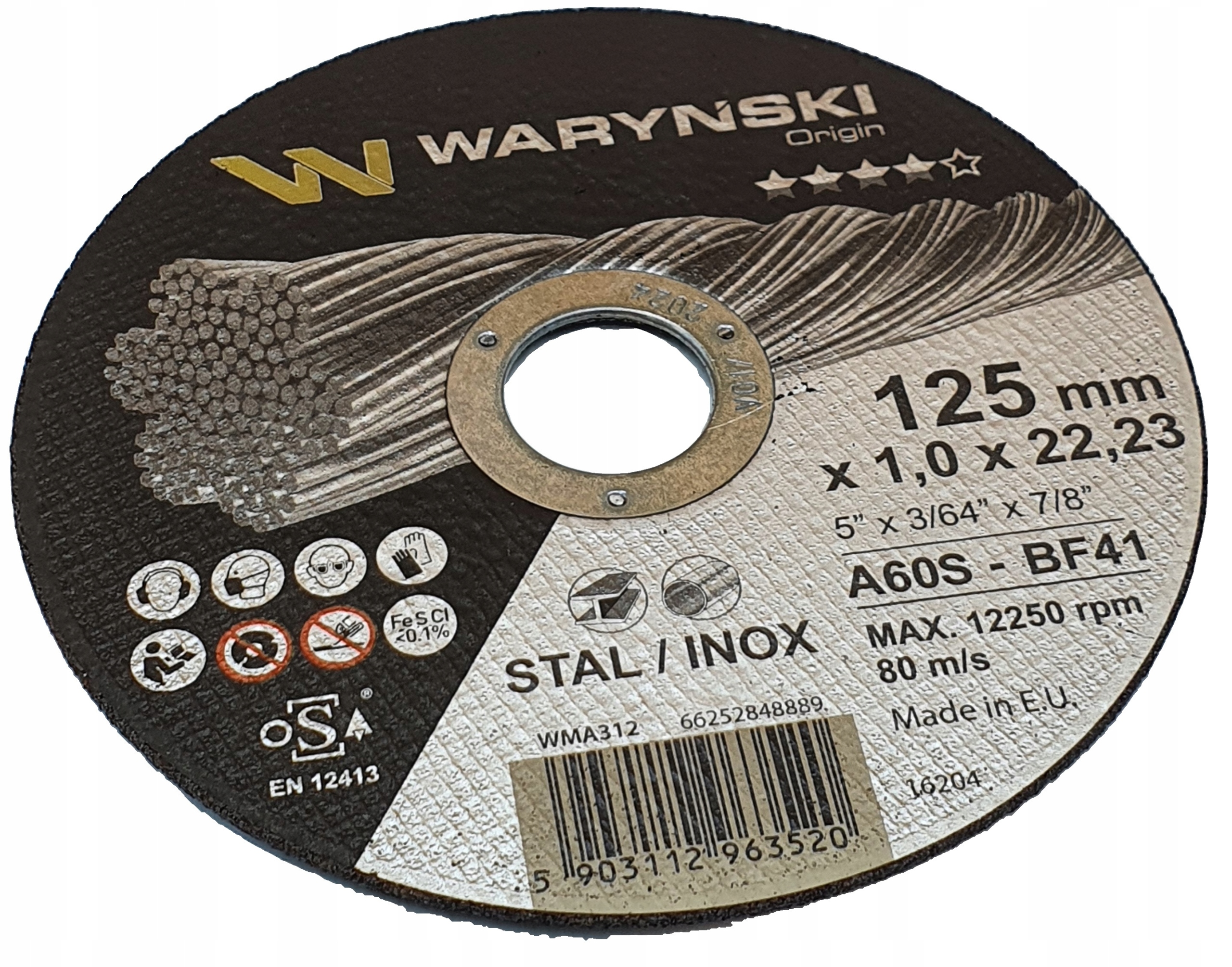 TARCZA DO CIĘCIA METALU 125 x 1 WARYŃSKI