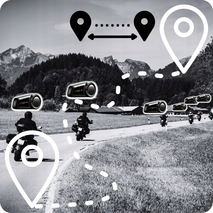 INTERKOM MOTOCYKLOWY MAXTO M2 PEŁNA KONFERENCJA DO 6 1000 M POLSKI LEKTOR Parowanie z interkomem innej marki tak