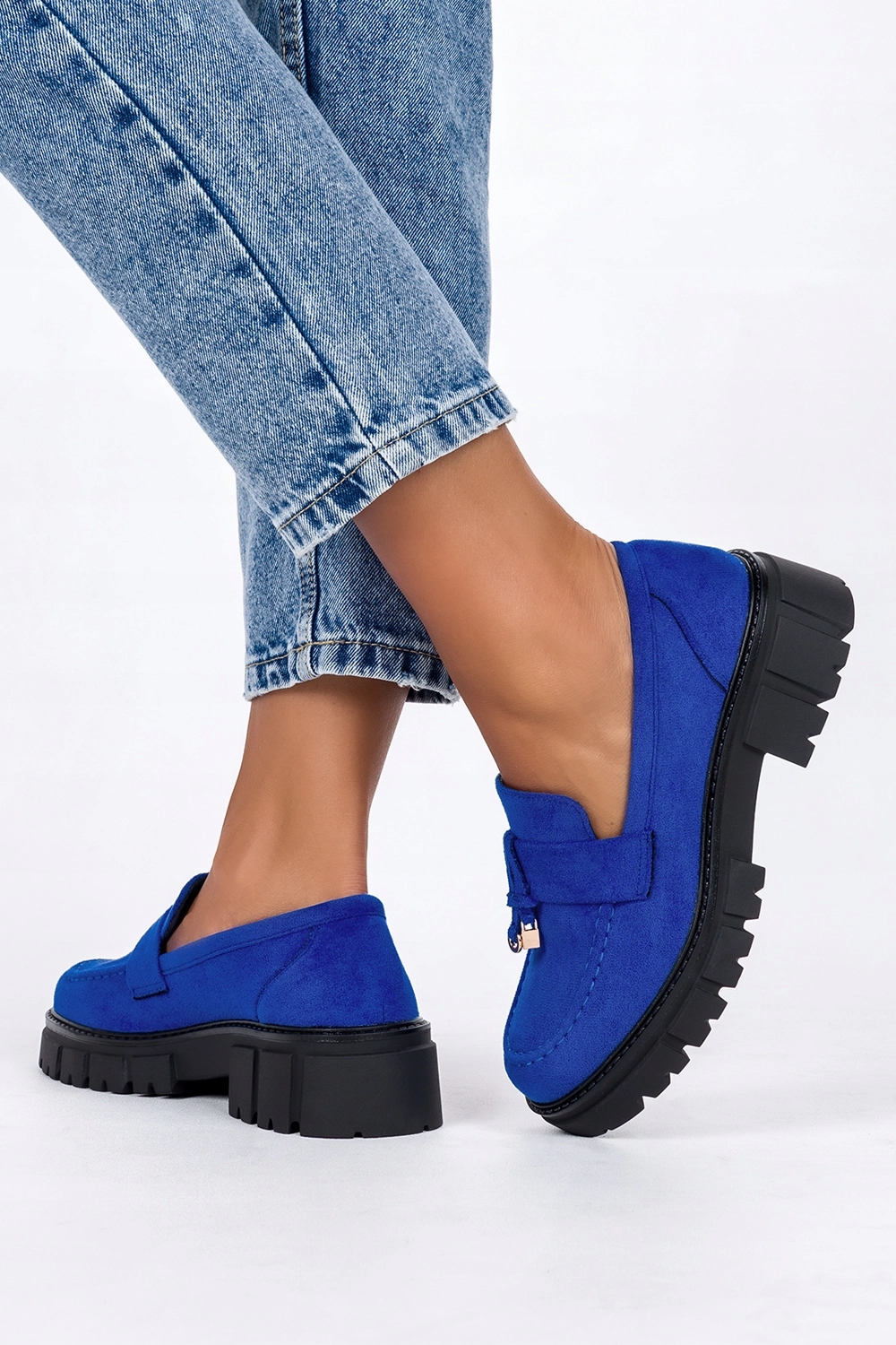 MOKASYNY DAMSKIE PÓŁBUTY Z OZDOBĄ NA PLATFORMIE LEKKIE KOMFORTOWE r 41 Rozmiar 41