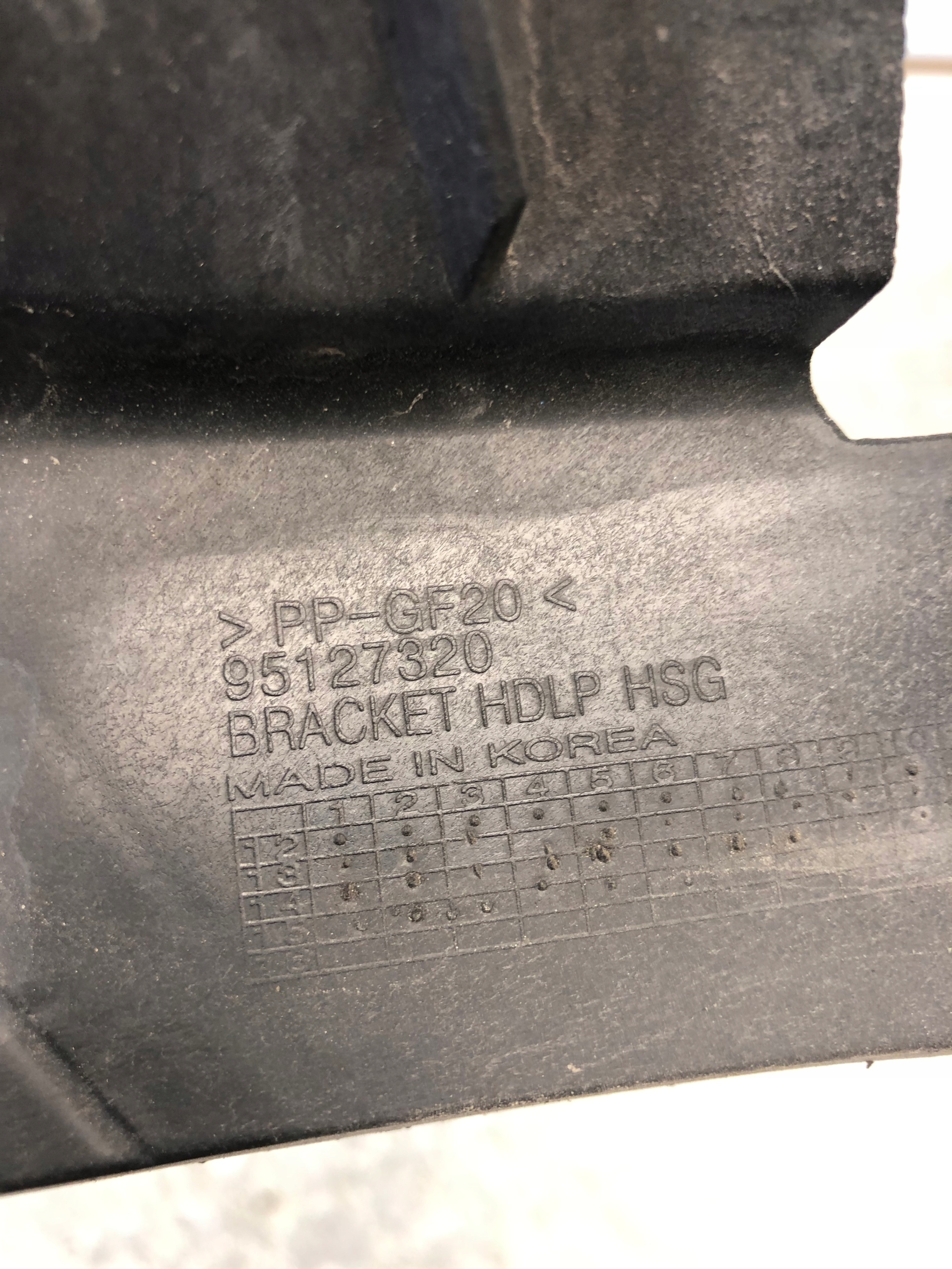 support lights right front OPEL MOKKA 95127320