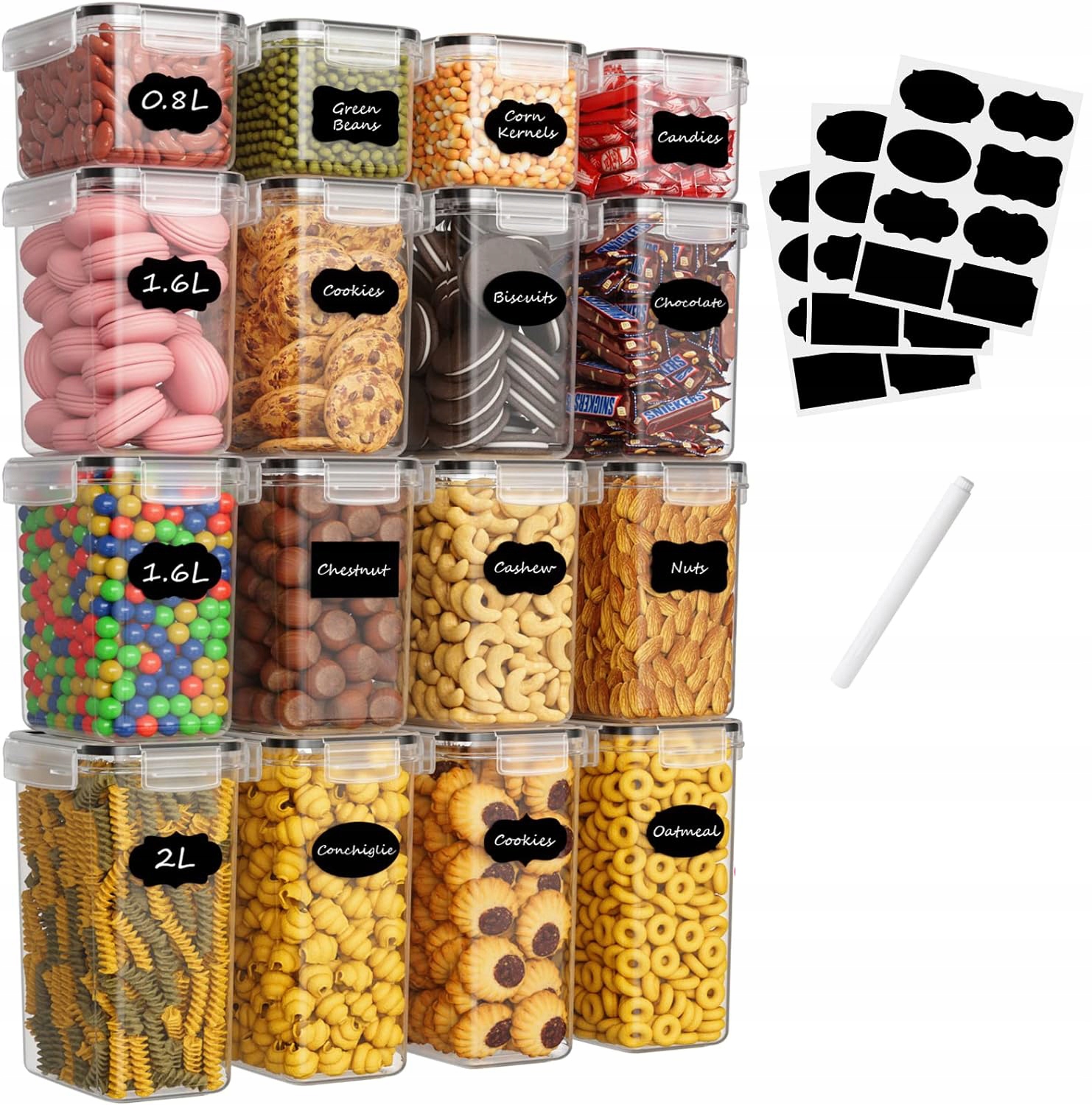 Hermetické Boxy Na Potraviny Plastové Vzduchotěsné Nádoby Dárek 16 Ks