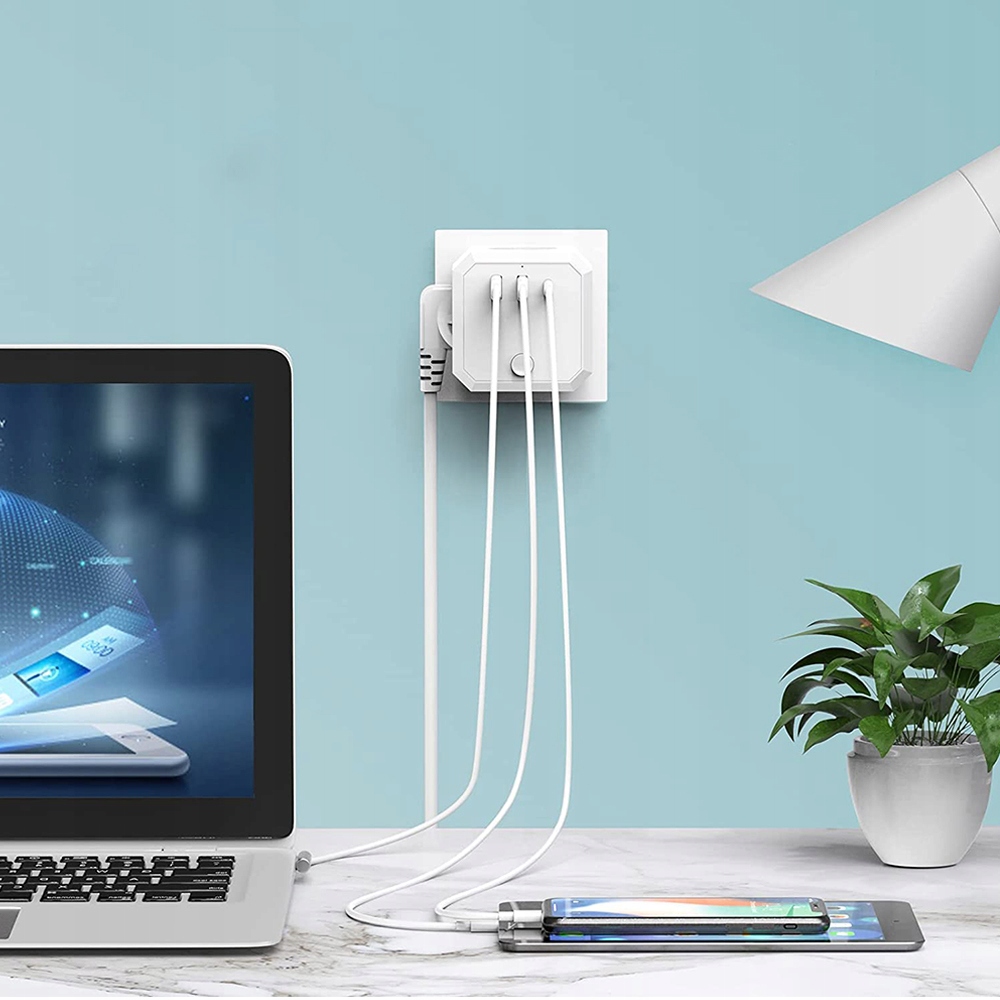 7W1 ROZGAŁĘŹNIK ELEKTRYCZNY LISTW ZASILAJĄCA 4000W Liczba gniazdek 7 szt.