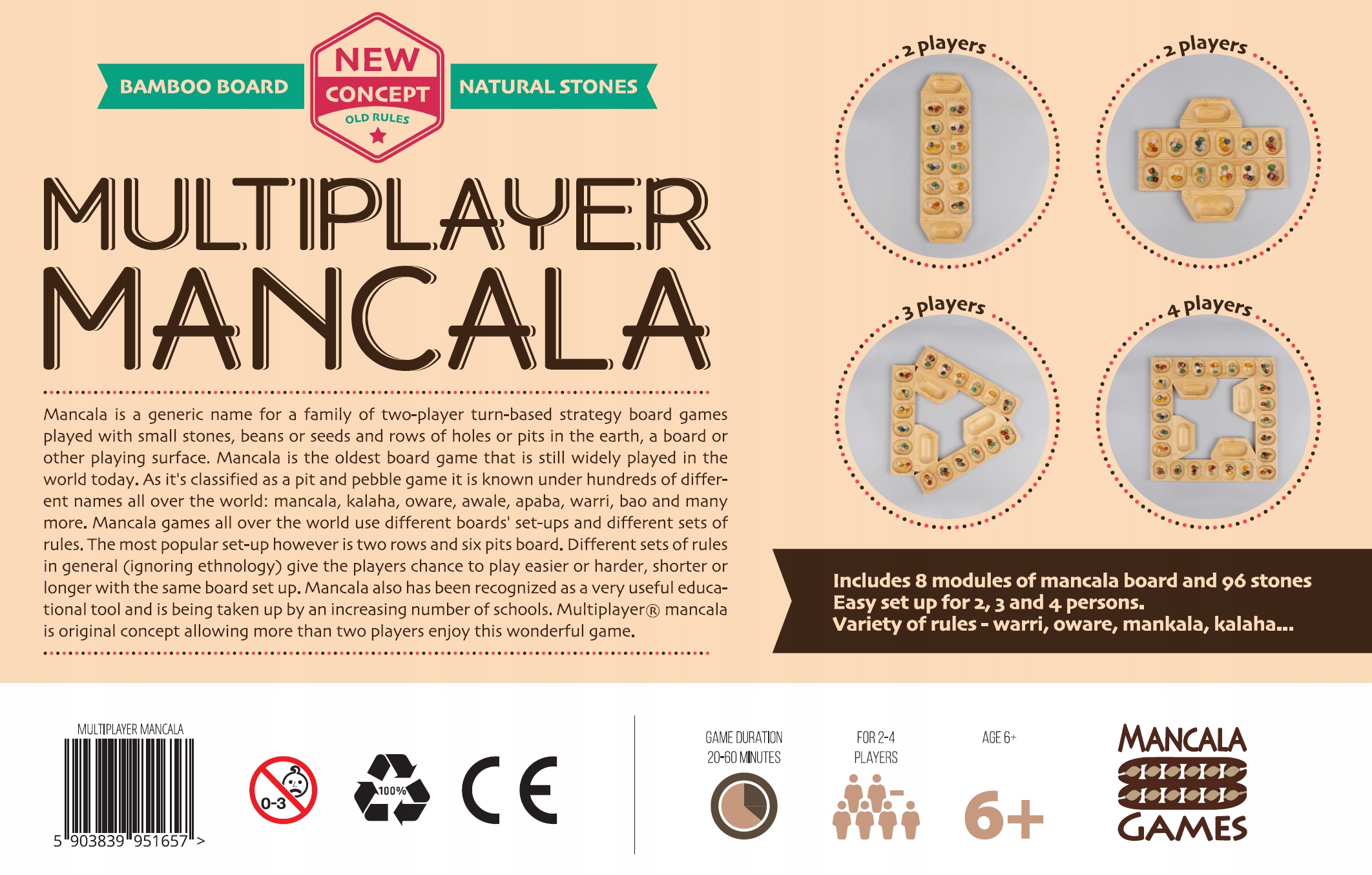 Mankala wieloosobowa - NOWOŚĆ (pomoc w matematyce) Maksymalna liczba graczy 4