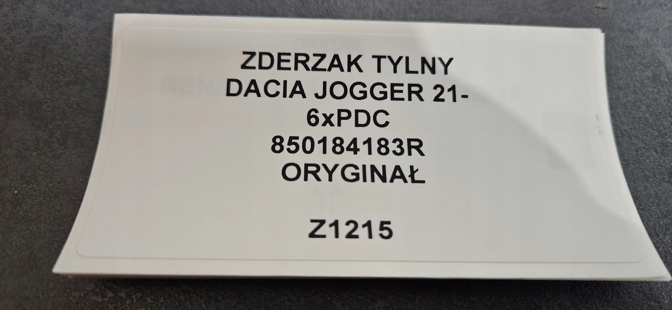 bumper rear DACIA JOGGER 21- 6XPDC 850184183R original