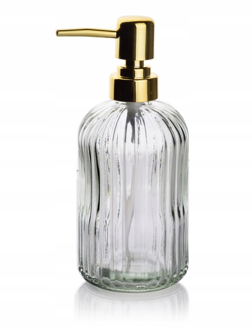 

Szklany Dozownik Na Mydło Płyn Złota Pompka 400ml