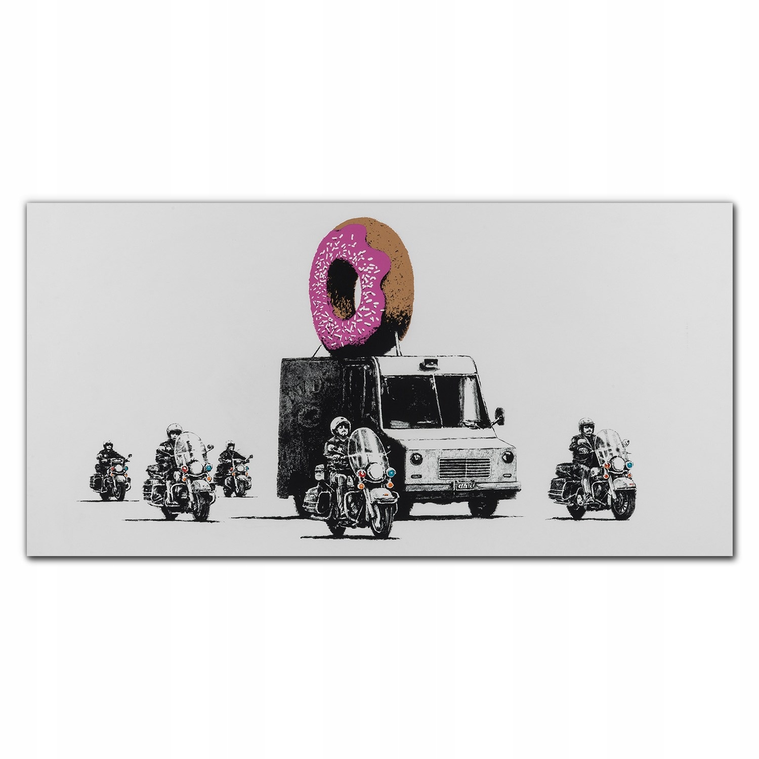 

Obraz akryl na ścianę 120x60 Pączki policja Banksy