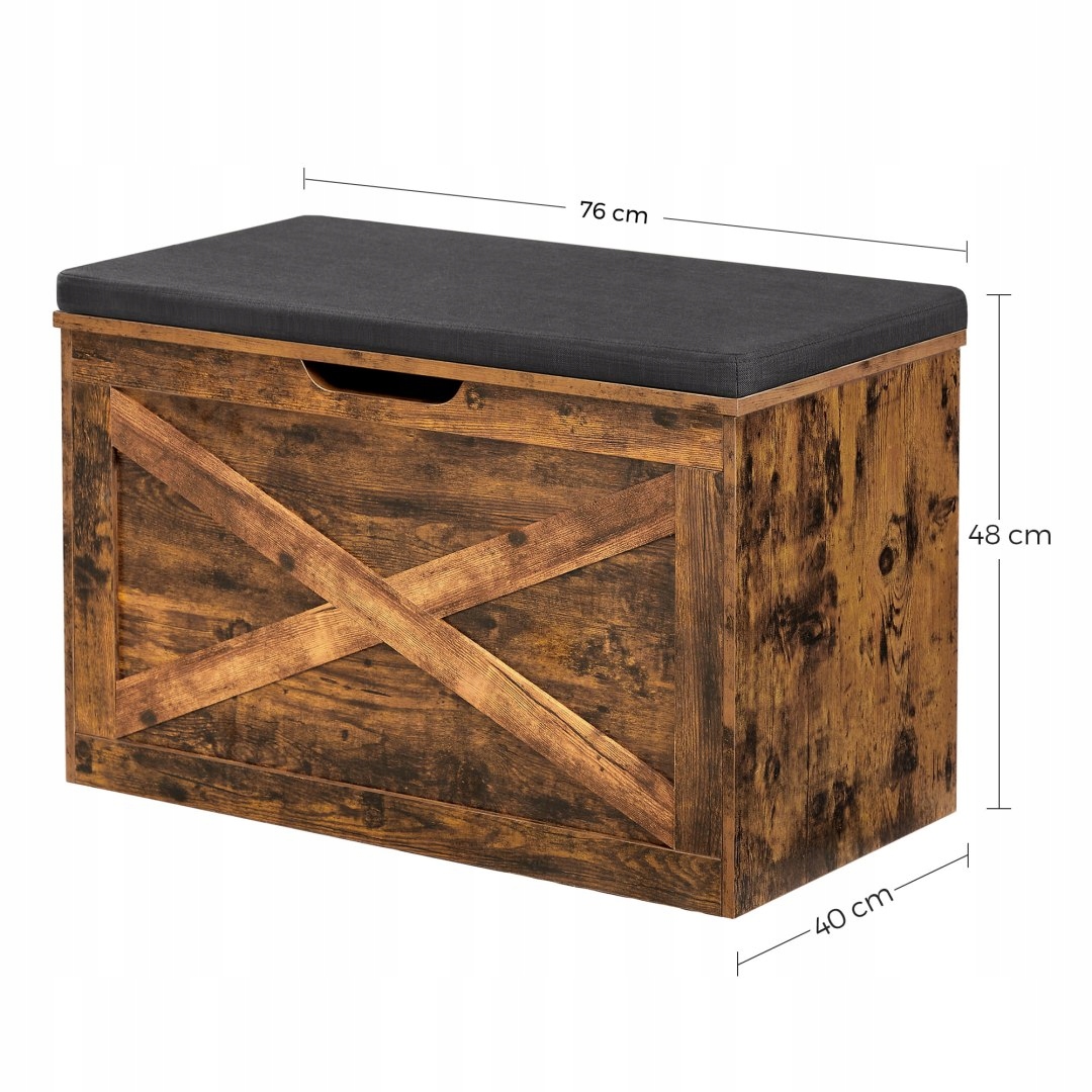 SKRZYNIA Z SIEDZISKIEM INDUSTRIALNA RUSTYKALNA Szerokość mebla 100.15 cm