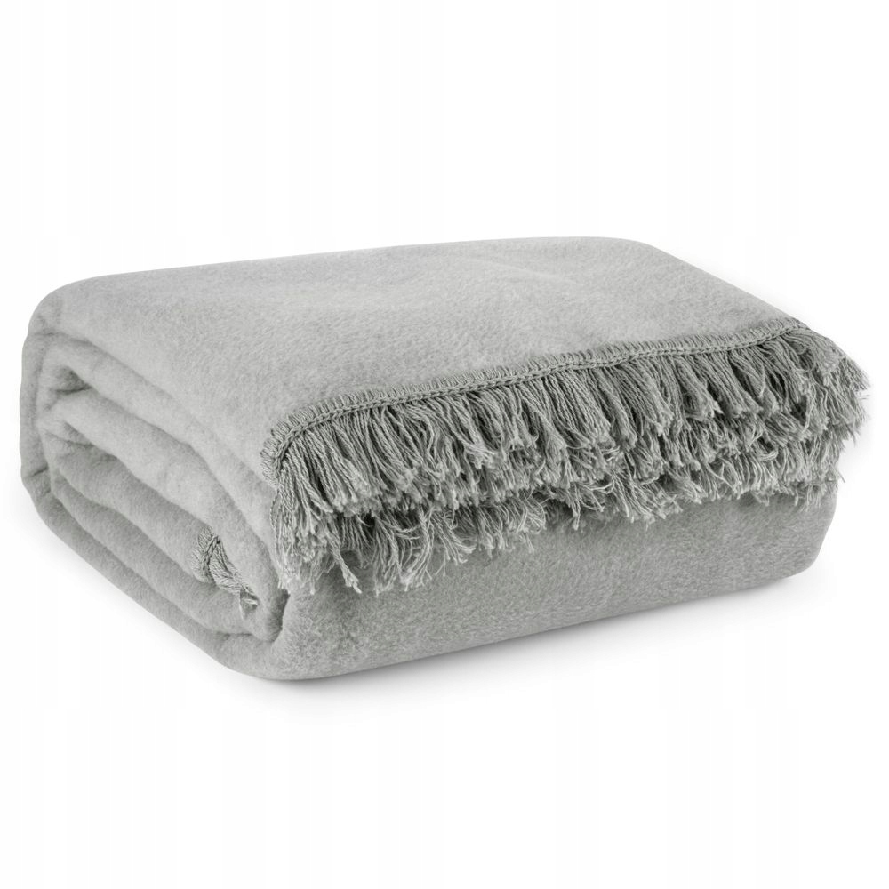 Bavlněno-akrylová deka 150x200 Eurofirany hladká stříbrná