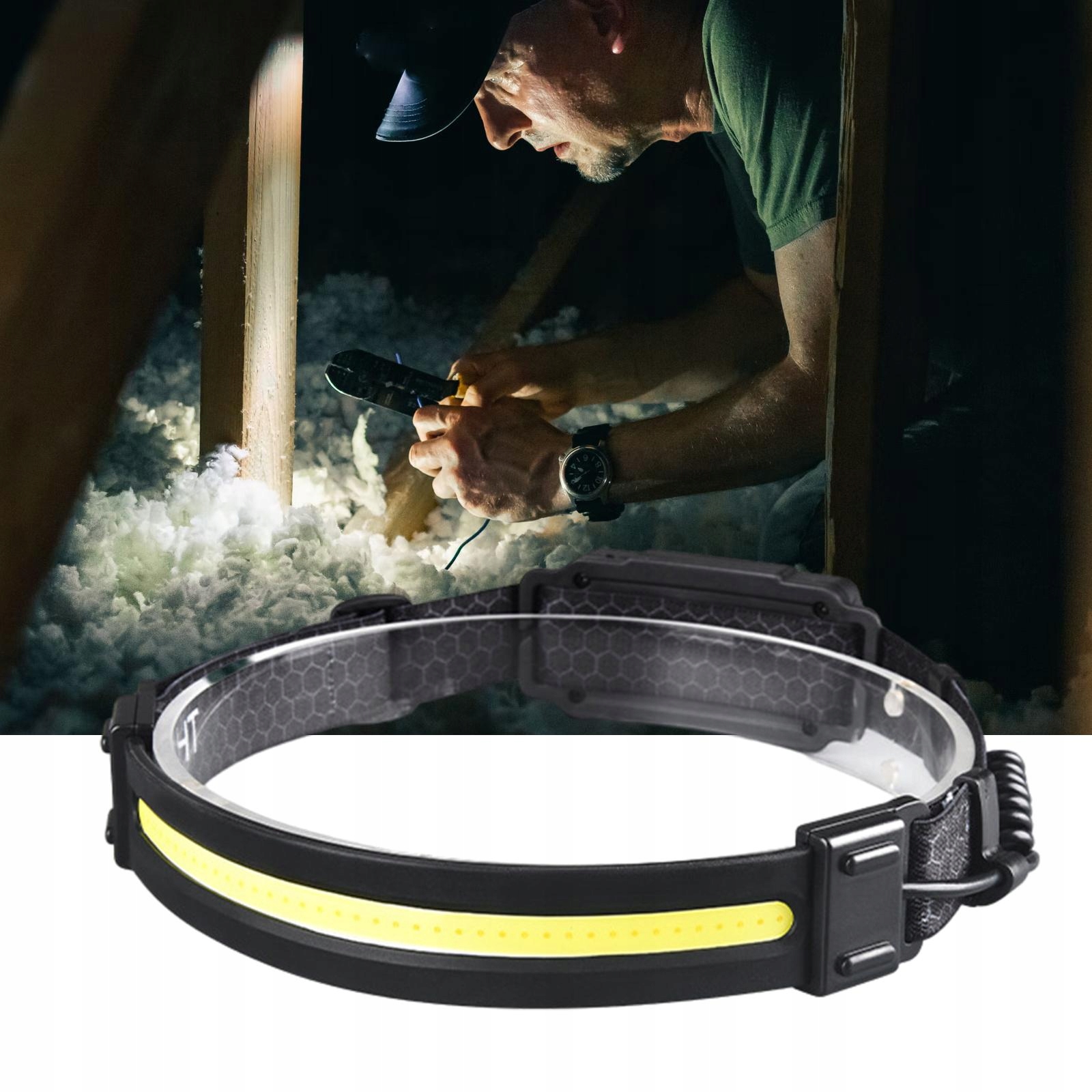 MOCNA LATARKA CZOŁOWA COB OPASKA NA GŁOWĘ CZOŁO 2W1 CZOŁÓWKA REFLEKTOR LED Rodzaj czołowa