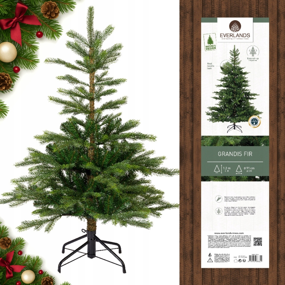 Umelý vianočný stromček Jedľa ako živá, nízka, malá 120cm Grandis