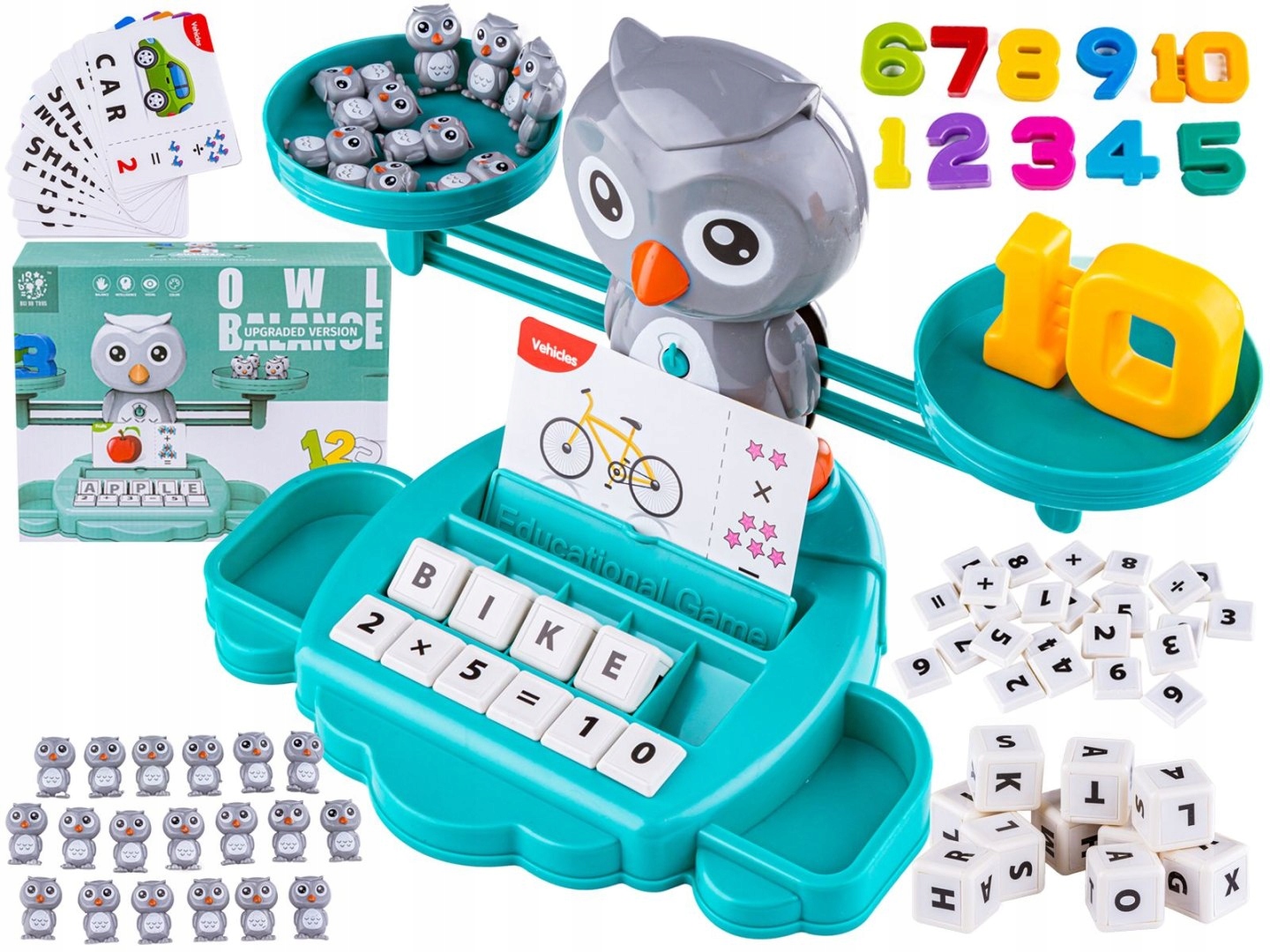 GRA NAUKA LICZENINA ANGIELSKIEGO FISZKI- RÓWNOWAŻNIA WAGA SZALKOWA