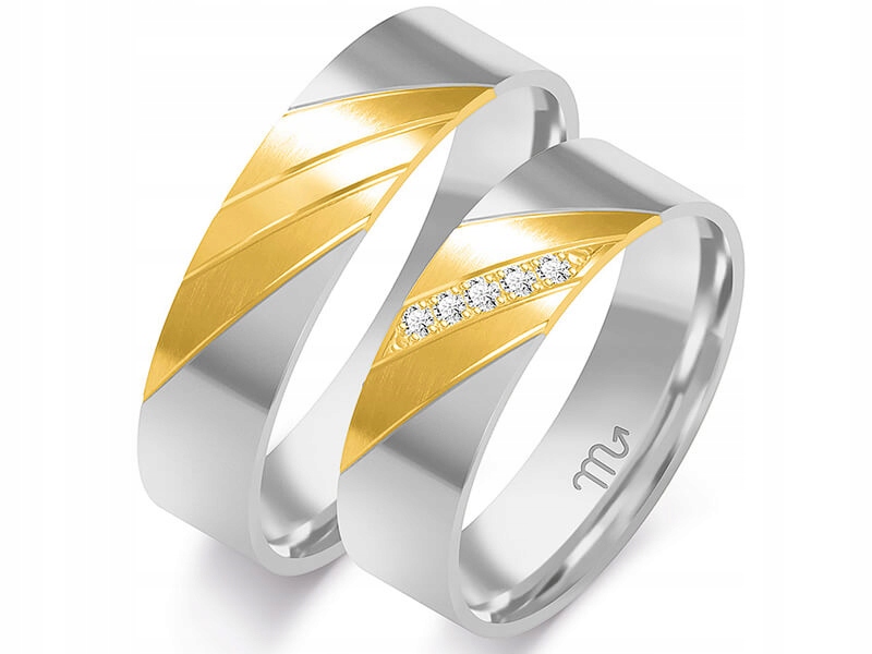 

Obrączka z białego złota ślubna 14K 585 r 11 12 13