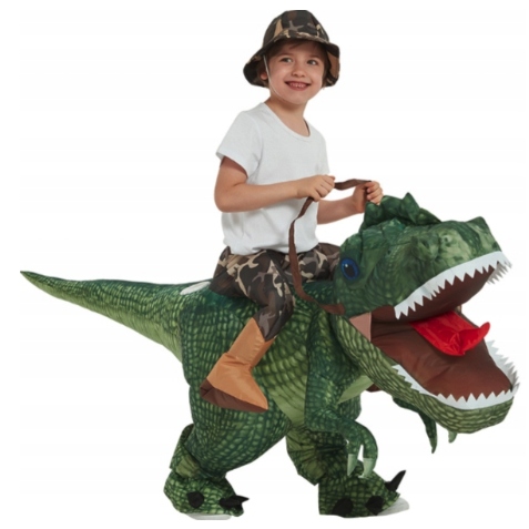

Dziecięcy Dmuchany Strój Dinozaur T-rex Zielony M