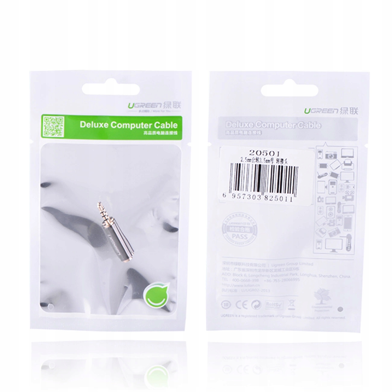 UGREEN ADAPTER AUDIO JACK 2.5MM MĘSKI DO JACK 3.5MM ŻEŃSKI JAKOŚĆ + RYSIK Marka Ugreen