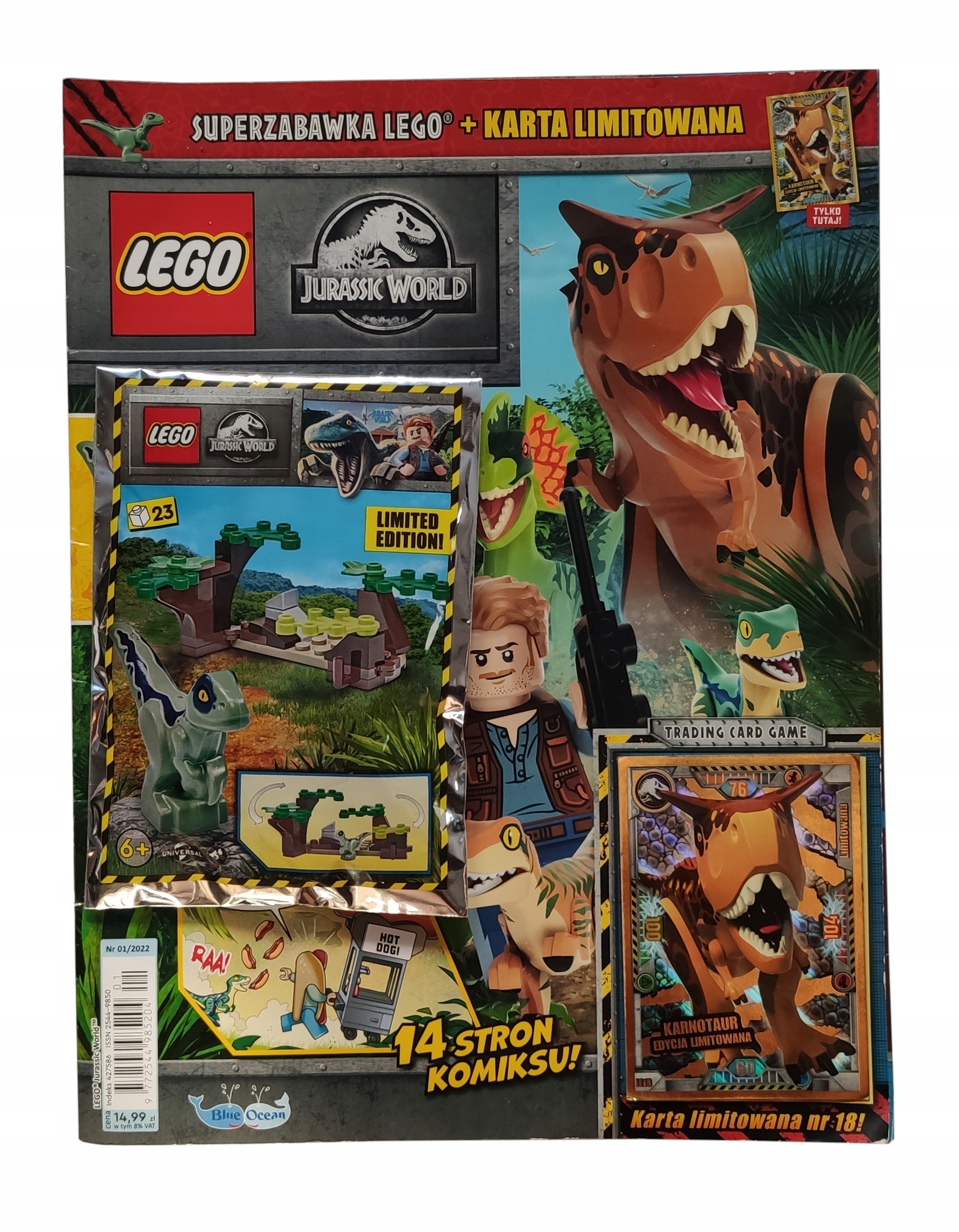 Magazyn LEGO Jurassic World Minifigure Czasopismo-01/2022-Raptor i kryjówka