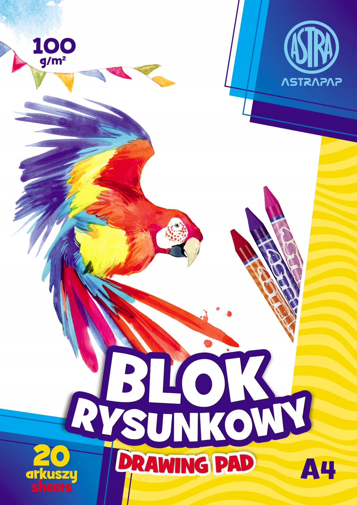 Astra BLOK RYSUNKOWY BIAŁY A4 20 kartek 100g