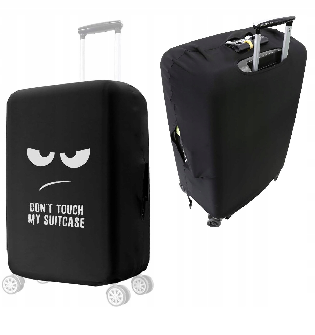 Czarny Śmieszny Pokrowiec Ochronny Na Walizkę "dont Touch My Suitcase" Mina