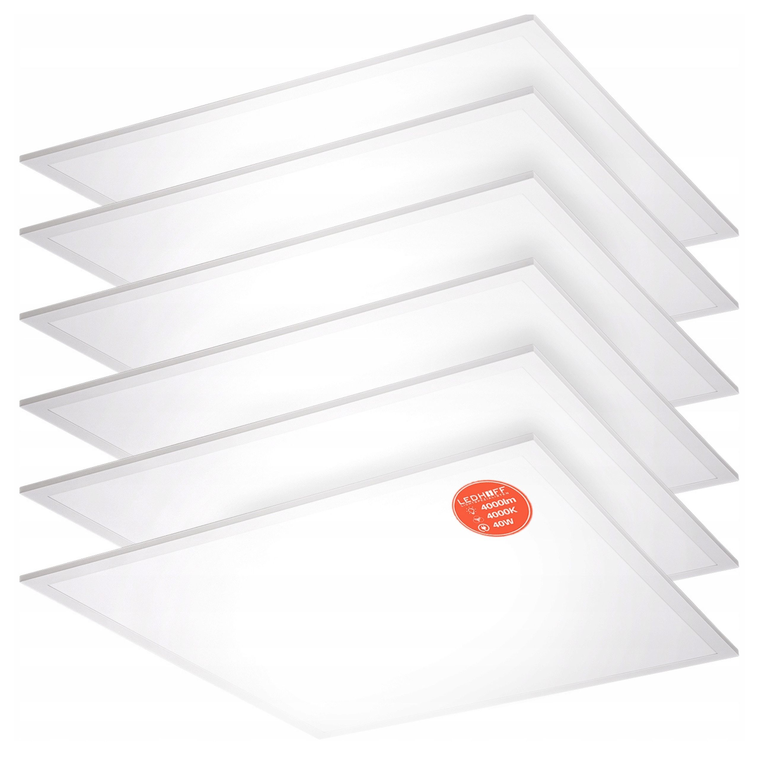 6x Panel Led 60x60 Kaseton Plafon Sufitowy do Biura Podtynkowy Mocny