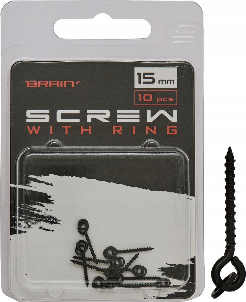 Brain Wkręt do przynęt z pierścieniem Brain Screw With Ring 15mm (10 szt/op