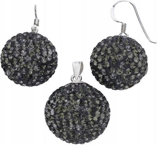 Stříbrný komplet 925 kuliček s krystaly 17,5 g, elegantní vzor jako dárek