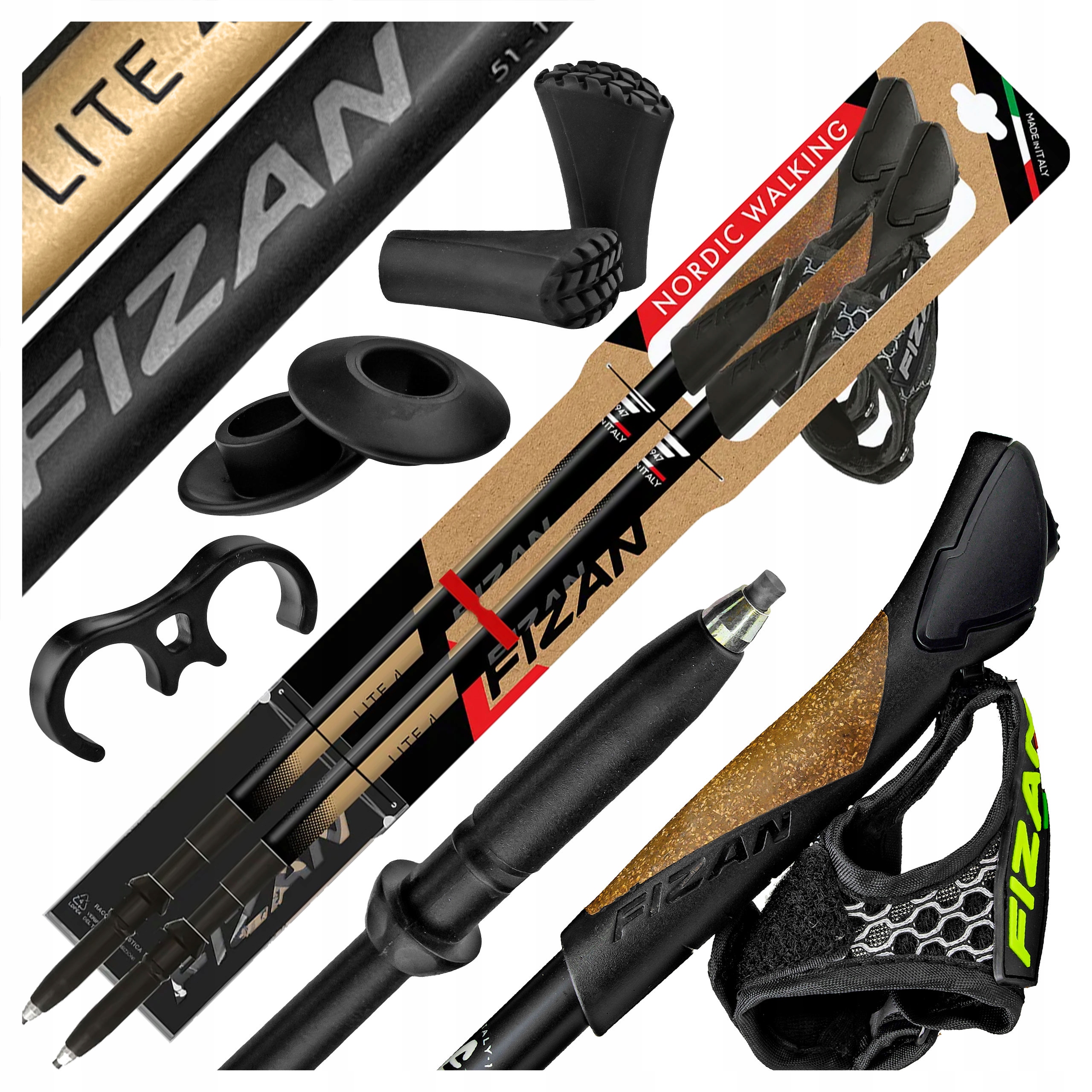 Nordic Walking Hole Fizan Lite 4 Tech, Skládací, Nastavitelné Pro Chůzi
