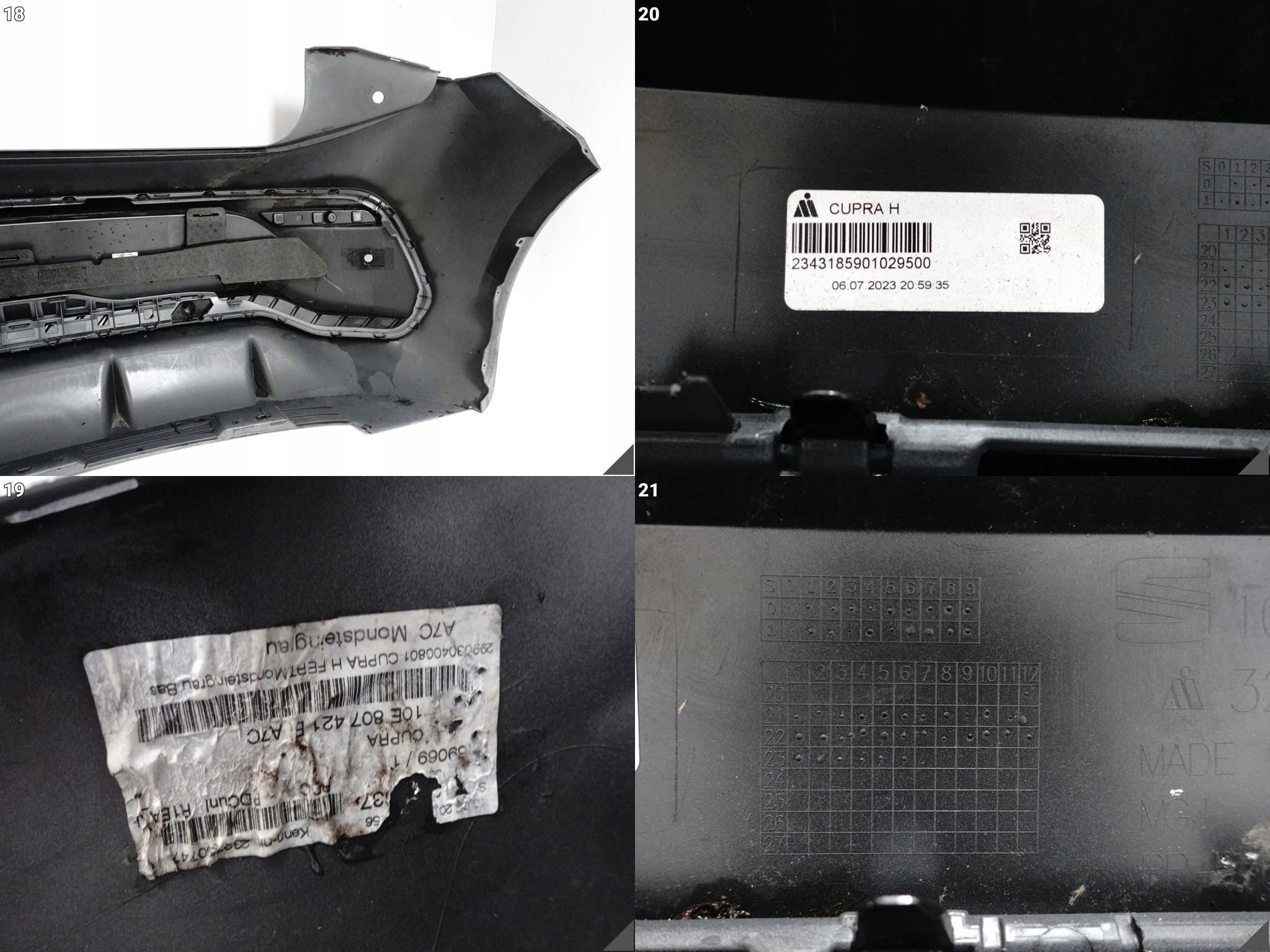 CUPRA BORN 10E 21- Paraurti BUMPER + accessori + modanatura ABSORBER posteriore (4xPDC)