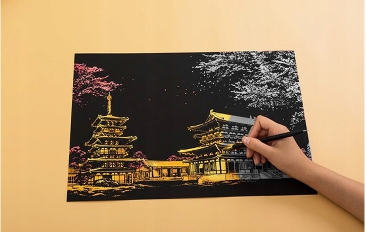 OBRAZ MALOWANIE ZDRAPYWANKA WYDRAPYWANKA WENECJA DUŻA 42 x 30 Materiał papier