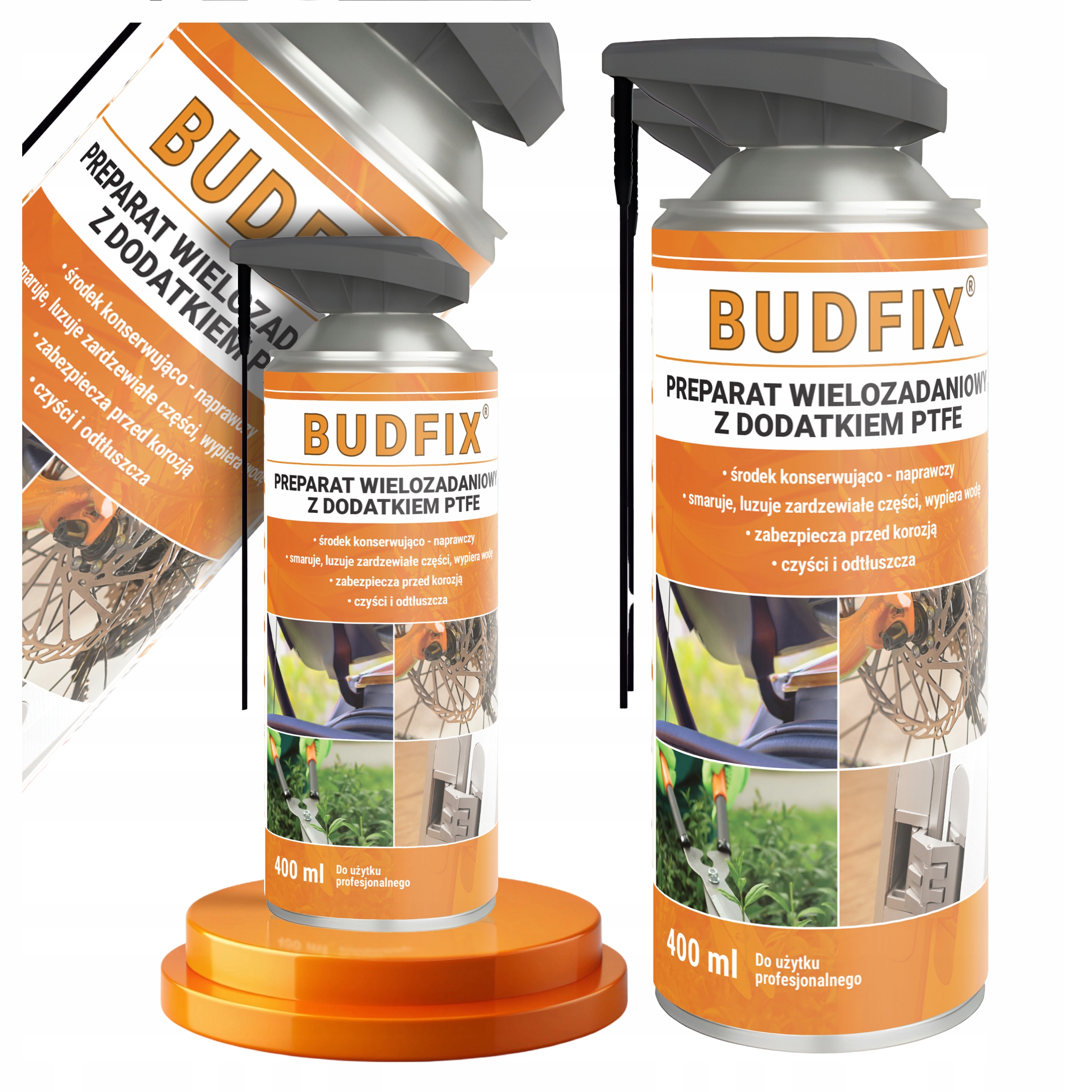 Odrdzewiacz Olej Smar Uniwersalny 6W1 Teflon Śruby Zamki Bramy Spray 400ml