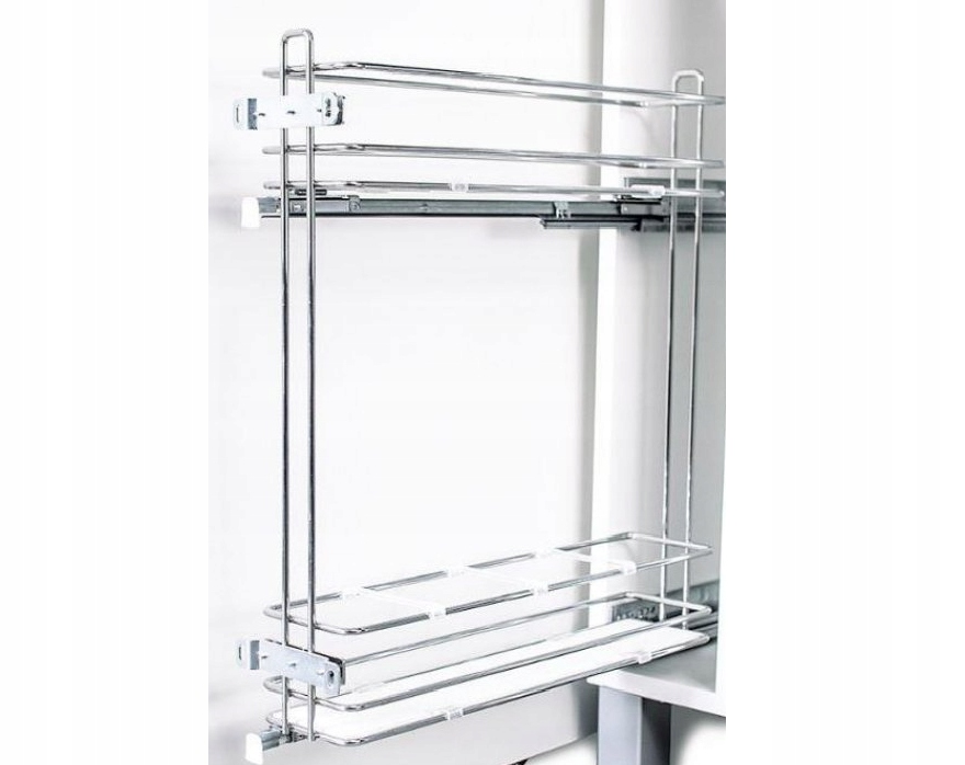 Boční koš Cargo 150 chrom levé plné dno Fgv 2 Úrovně Bílé