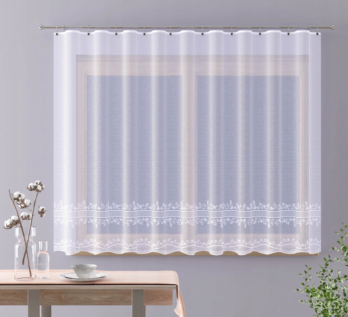 Mg Záclona 648/259 Bílá 350x150cm Hotová Se Stužkou Skr