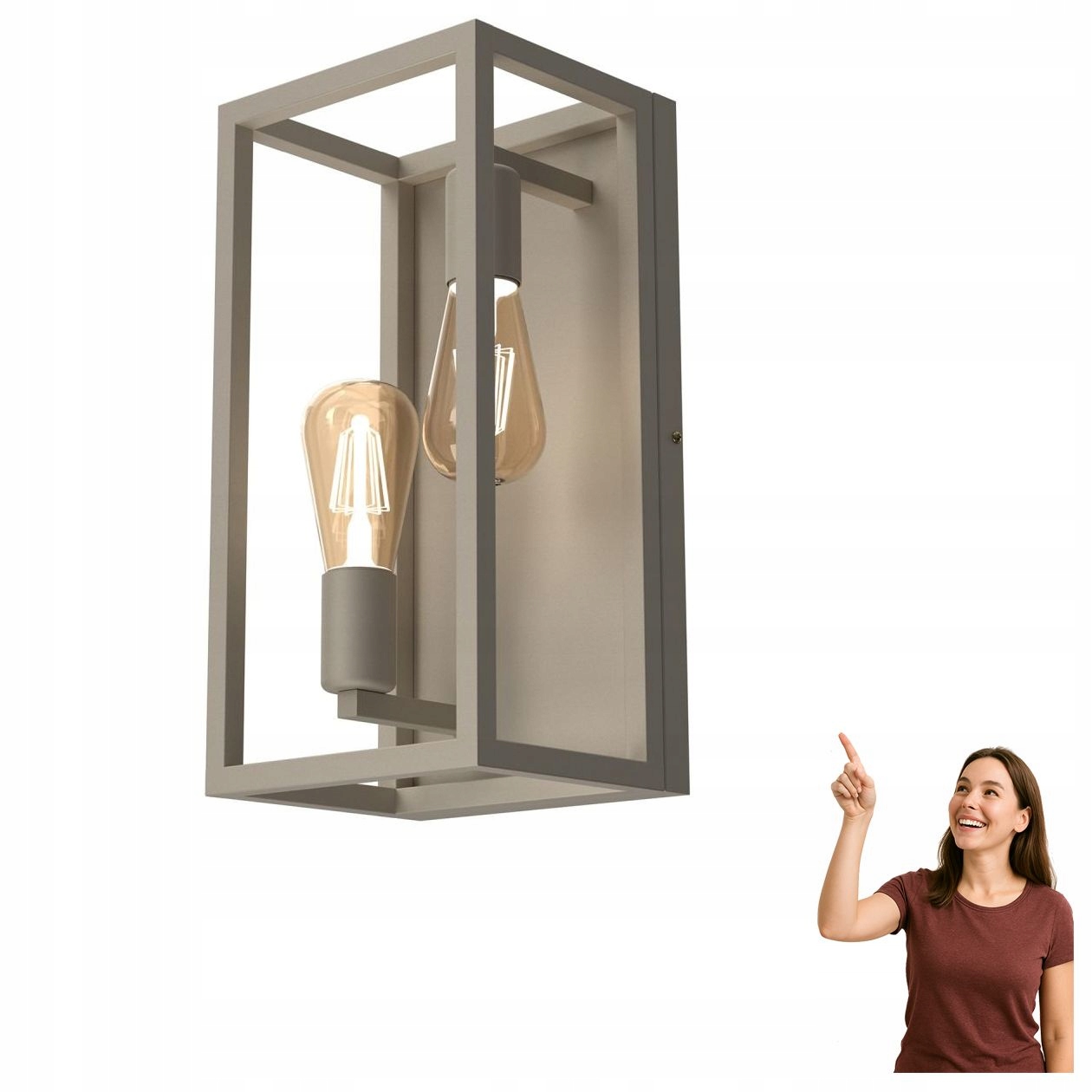 Obdĺžniková dvojbodová nástenná lampa Frame 4426 Luminex