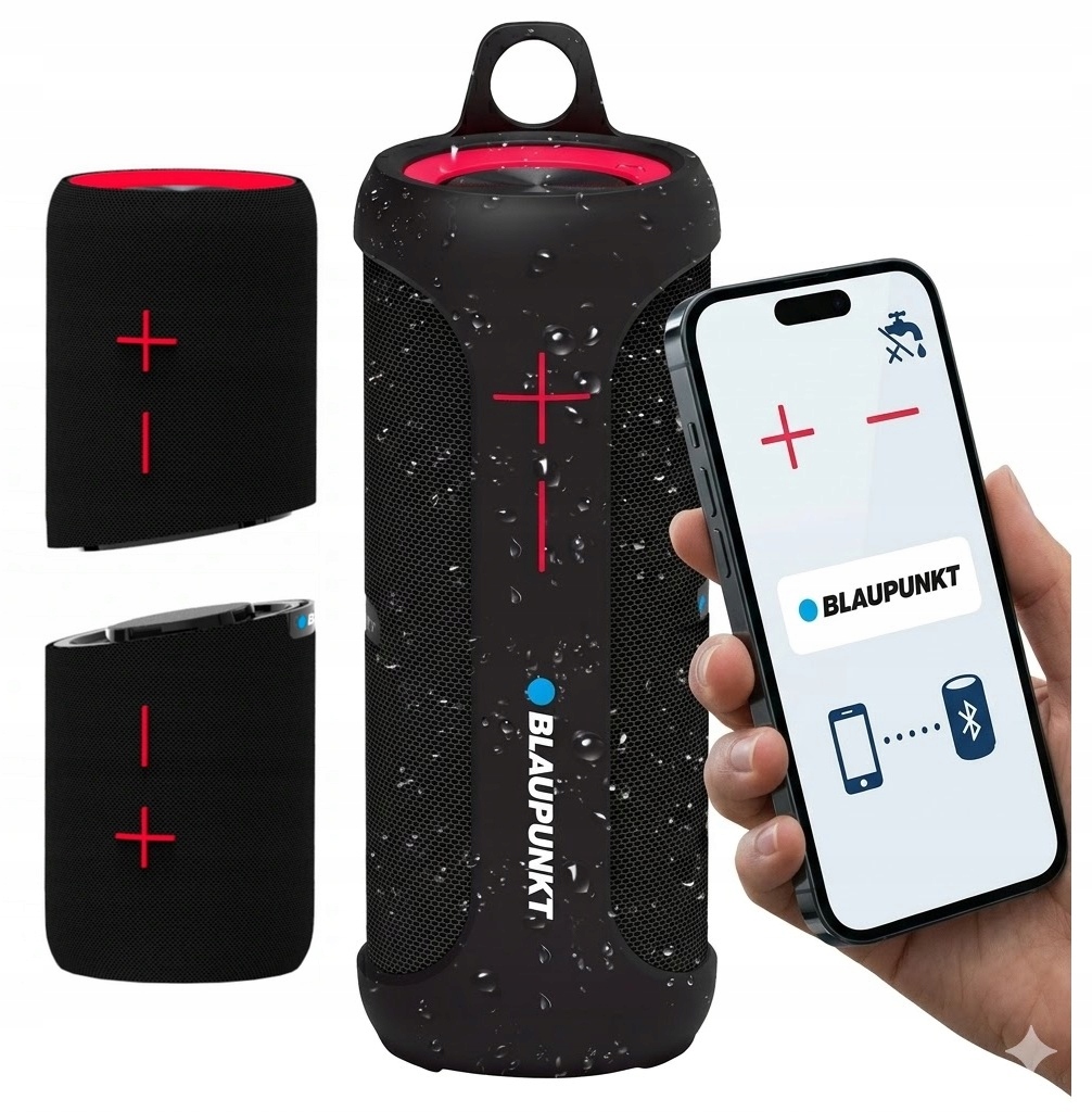 Głośnik Bluetooth Mobilny Przenośny Blaupunkt BT22TWS Stereo 2w1 Aku 6-8h