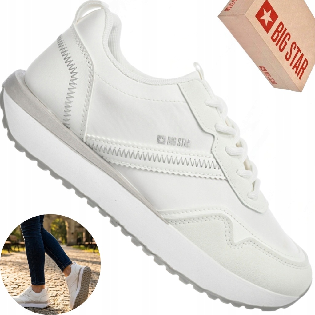 Dámské boty Big Star TT274279 bílé sportovní tenisky retro lehké