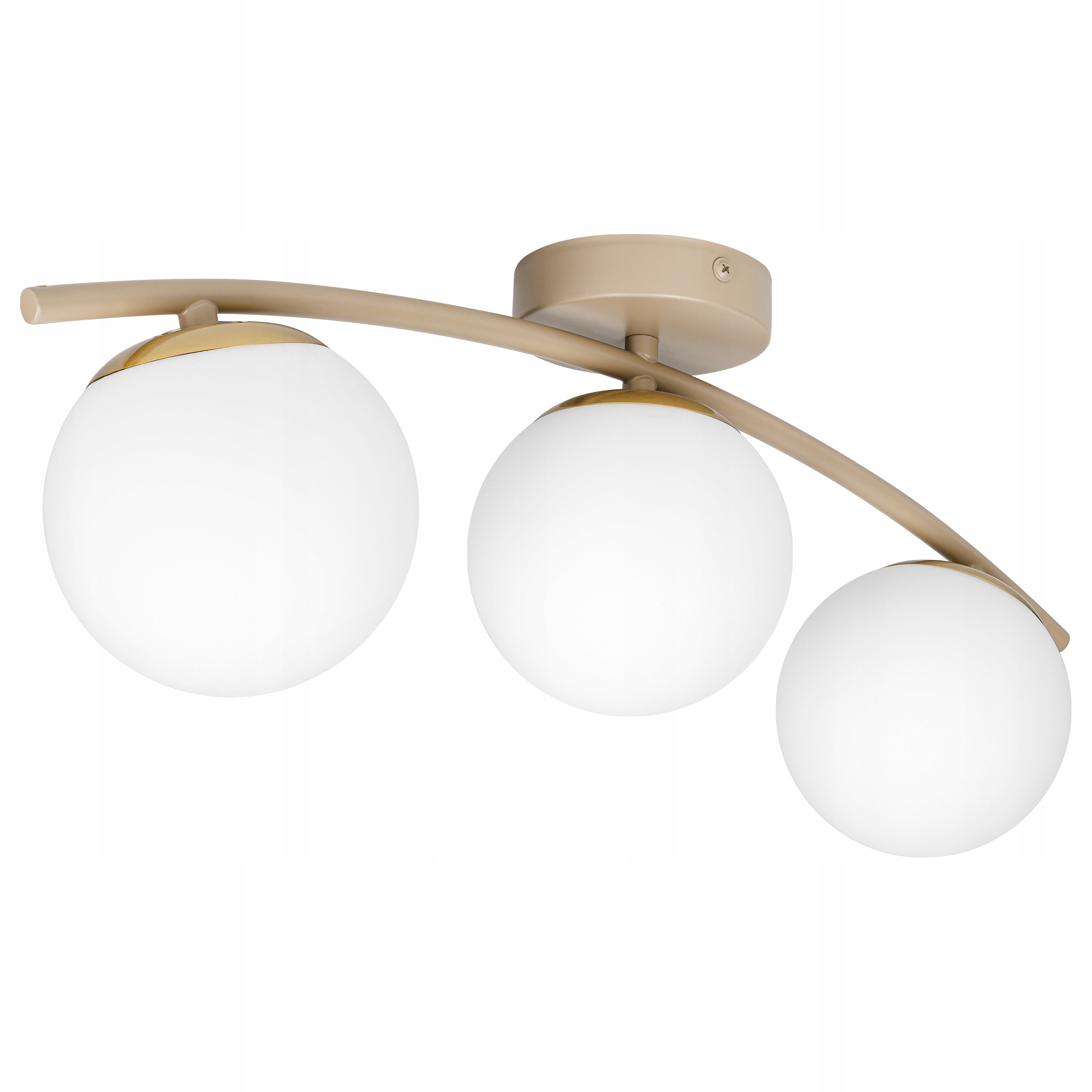 Závěsné stropní svítidlo lustr skleněná koule 3x E27 Loft 51 cm béžová kašmírová barva