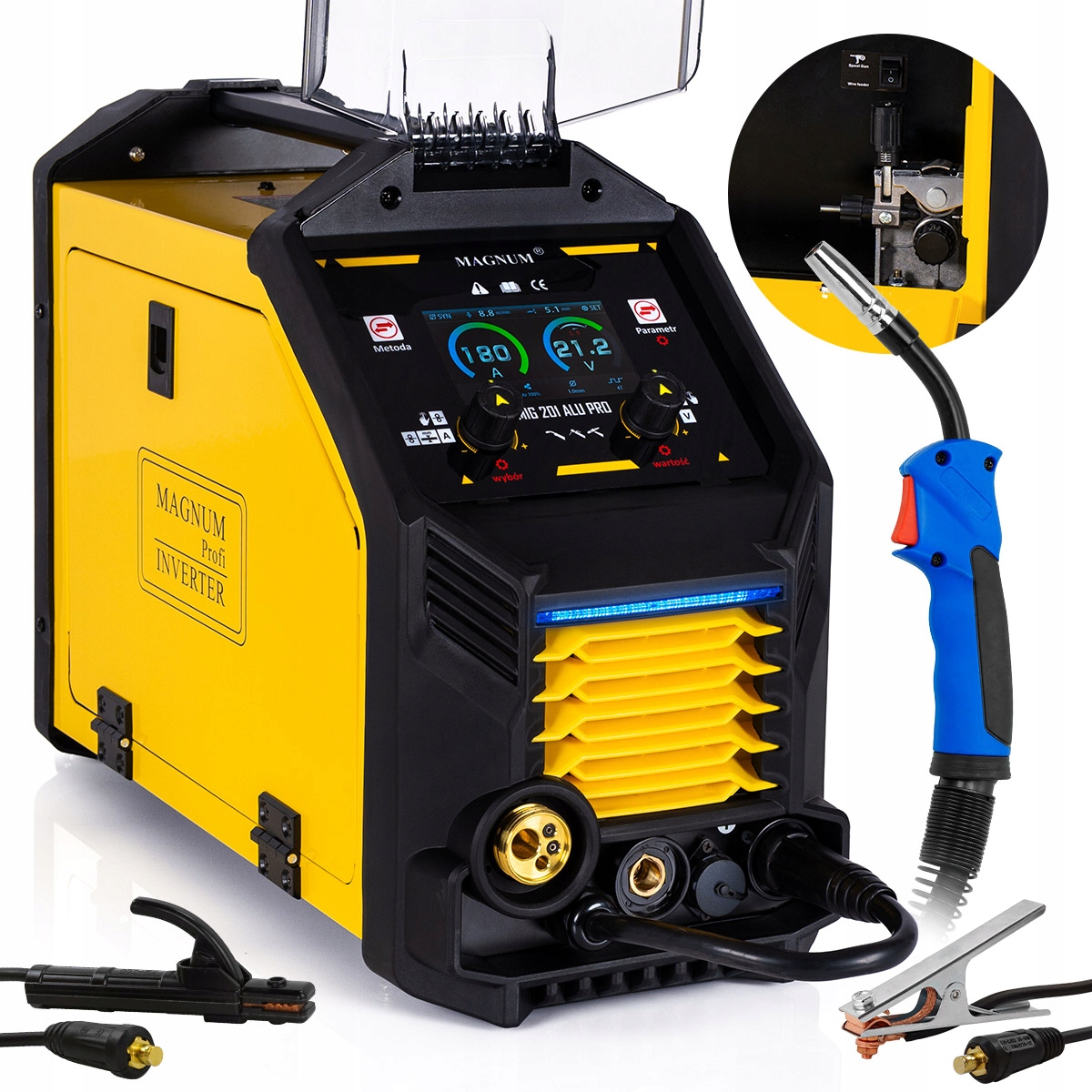 Spawarka Migomat Magnum Mig 201 Alu Pro półautomat 230V Synergia Puls