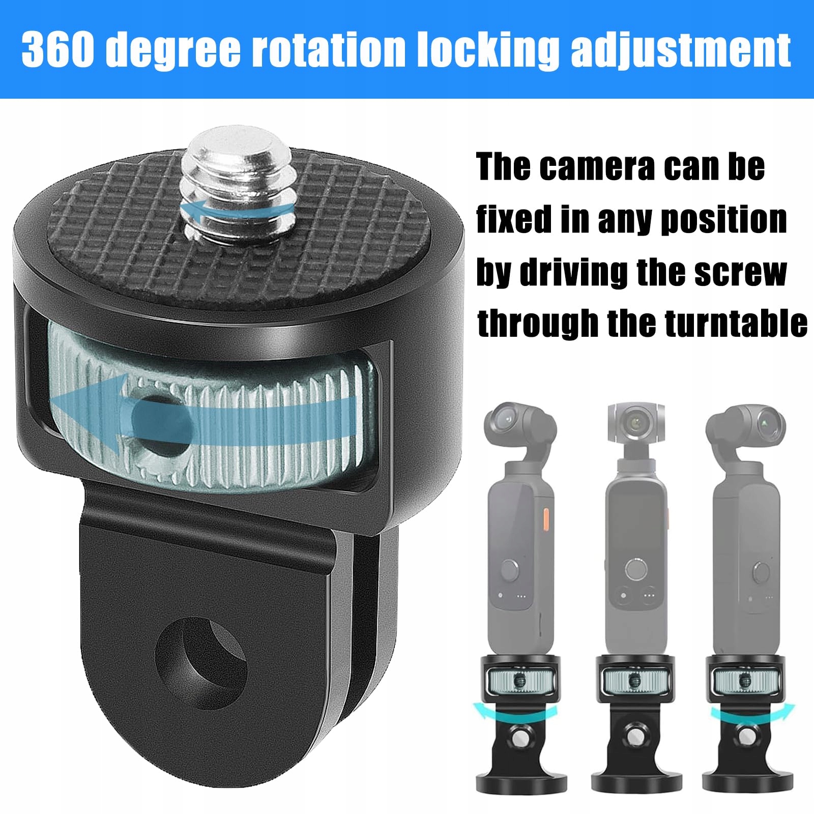 BEGPOEE Adapter Stojak 360° 2 Sztuki Do Kamer GoPro Sjcam Action — miniatura 5