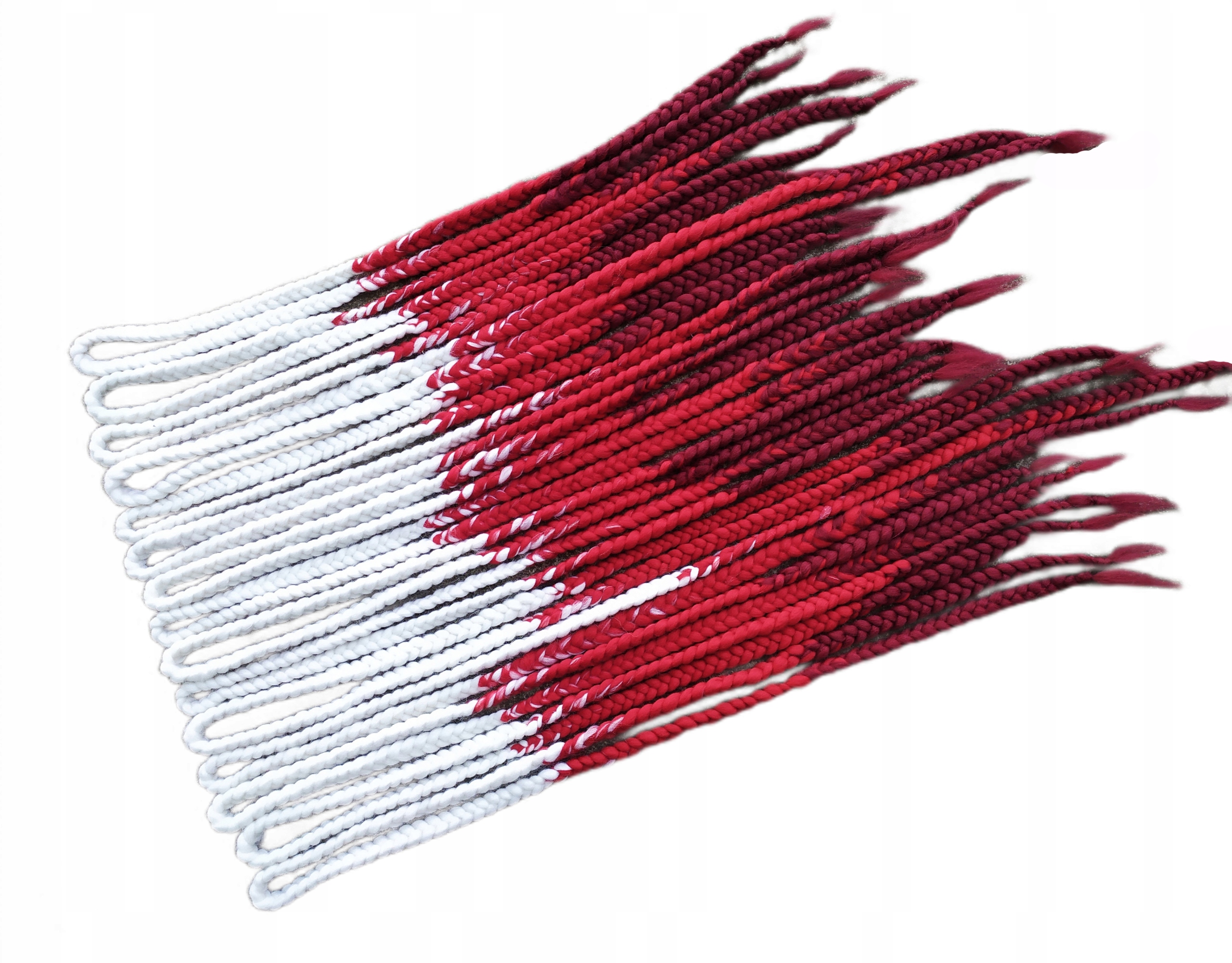 Vlněné copánky Opakovaně Použitelné, bílé červené, Krvavá Růže, 5 kusů