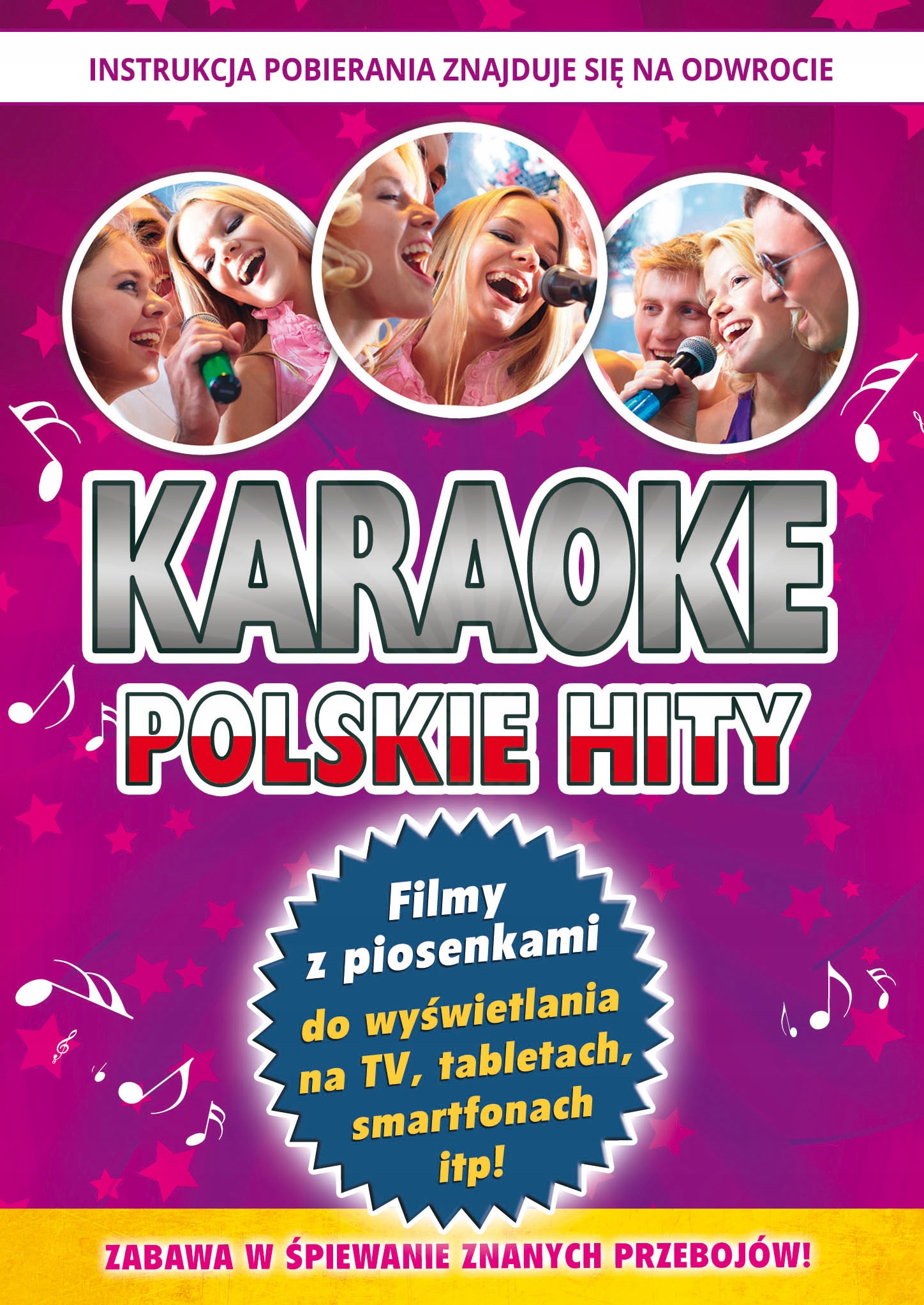Zestaw GŁOŚNIK Bluetooth + Mikrofon + POLSKIE Karaoke Język lektora polski