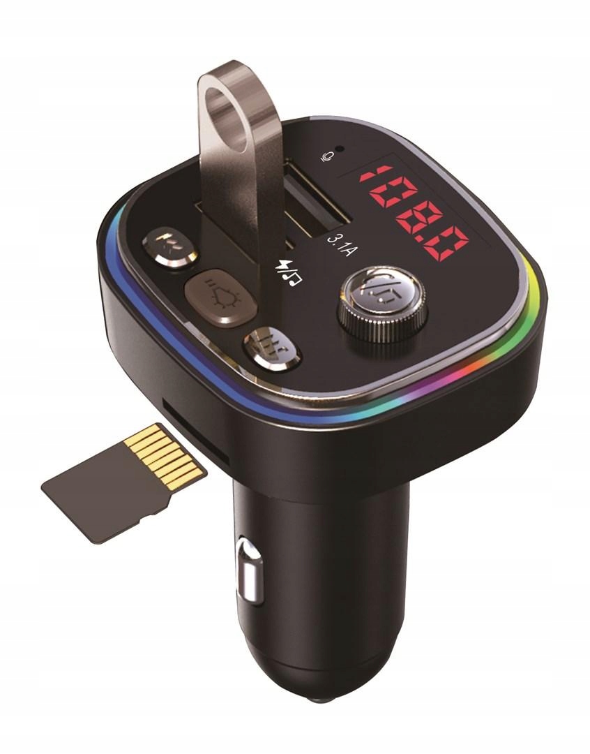 Vakoss Tramister Samochodowy Rgb/ Fm/ Bluetooth/ Usb 3.1A TC-B439