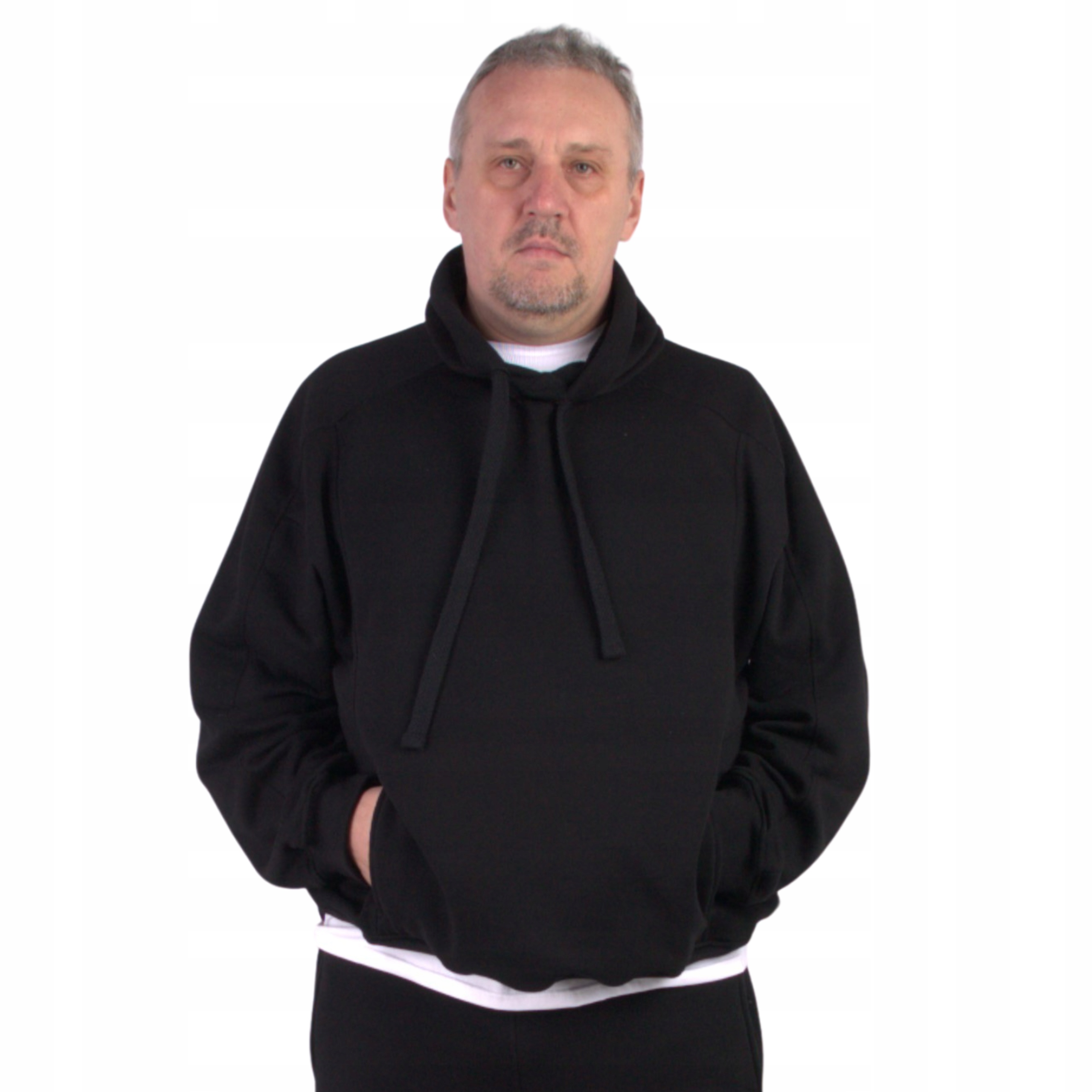 Pánská mikina s kapucí Plus size černá, velikost XXL