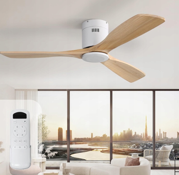 Stropný ventilátor Sofucor 132 cm drevo diaľkový ovládač DC