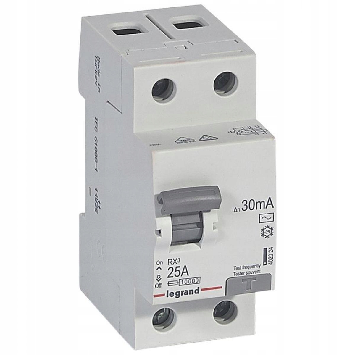 Legrand Wyłącznik różnicowoprądowy RX3 2P 25A 30mA typ Ac 402024