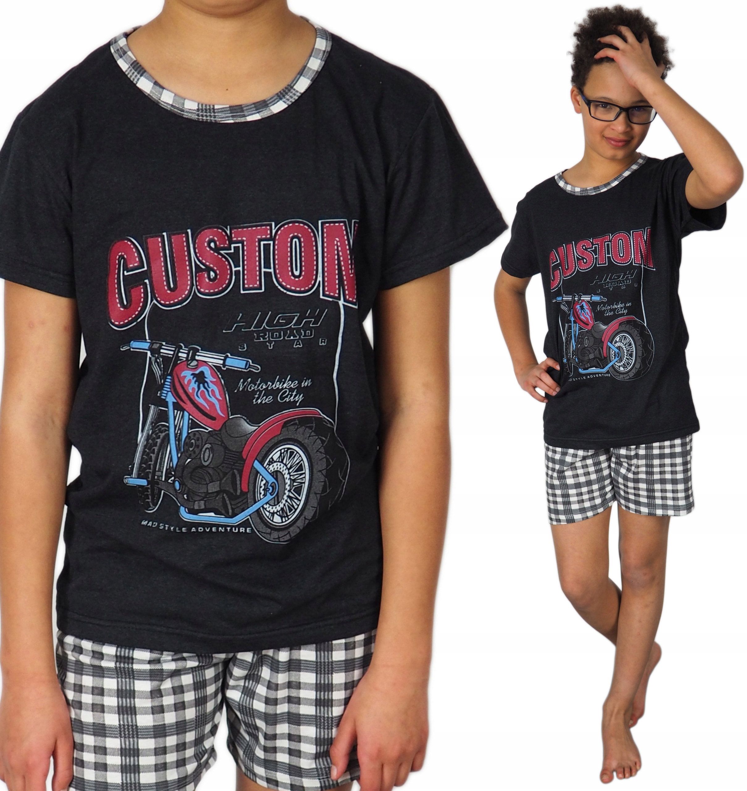 

Piżama Młodzieżowa 152/158 (s) szorty Chłopak moto