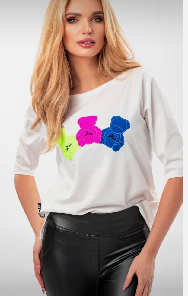 La..mu basic halenka 3 medvídci bílá S/M-1