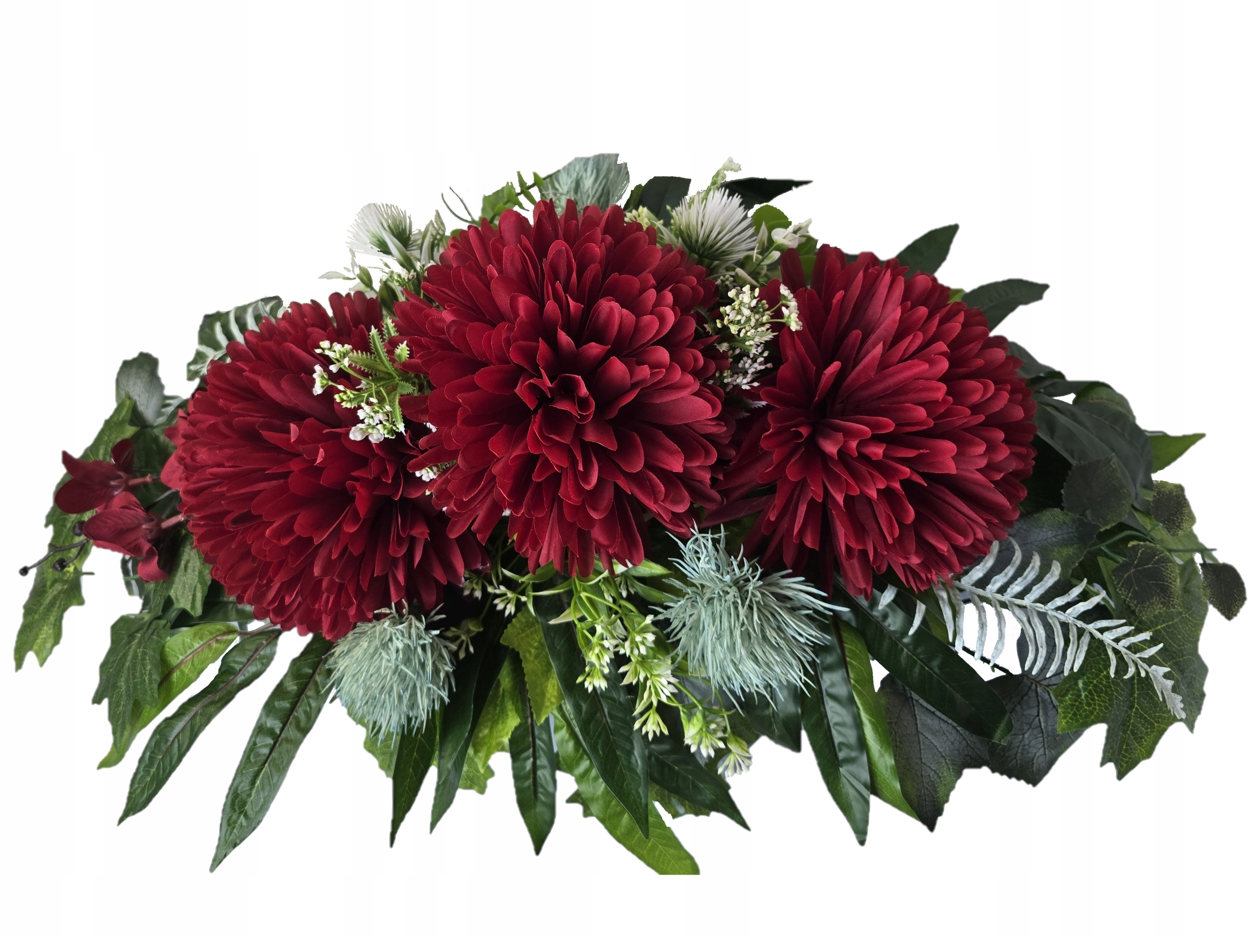 STROIK WIĄZANKA KWIATY GRÓB CMENTARZ WSZYSTKICH ŚWIĘTYCH CHRYZANTEMA BORDO