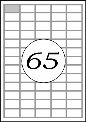 

Etykiety samoprzylepne 38x21,2mm 100ark A4 mat