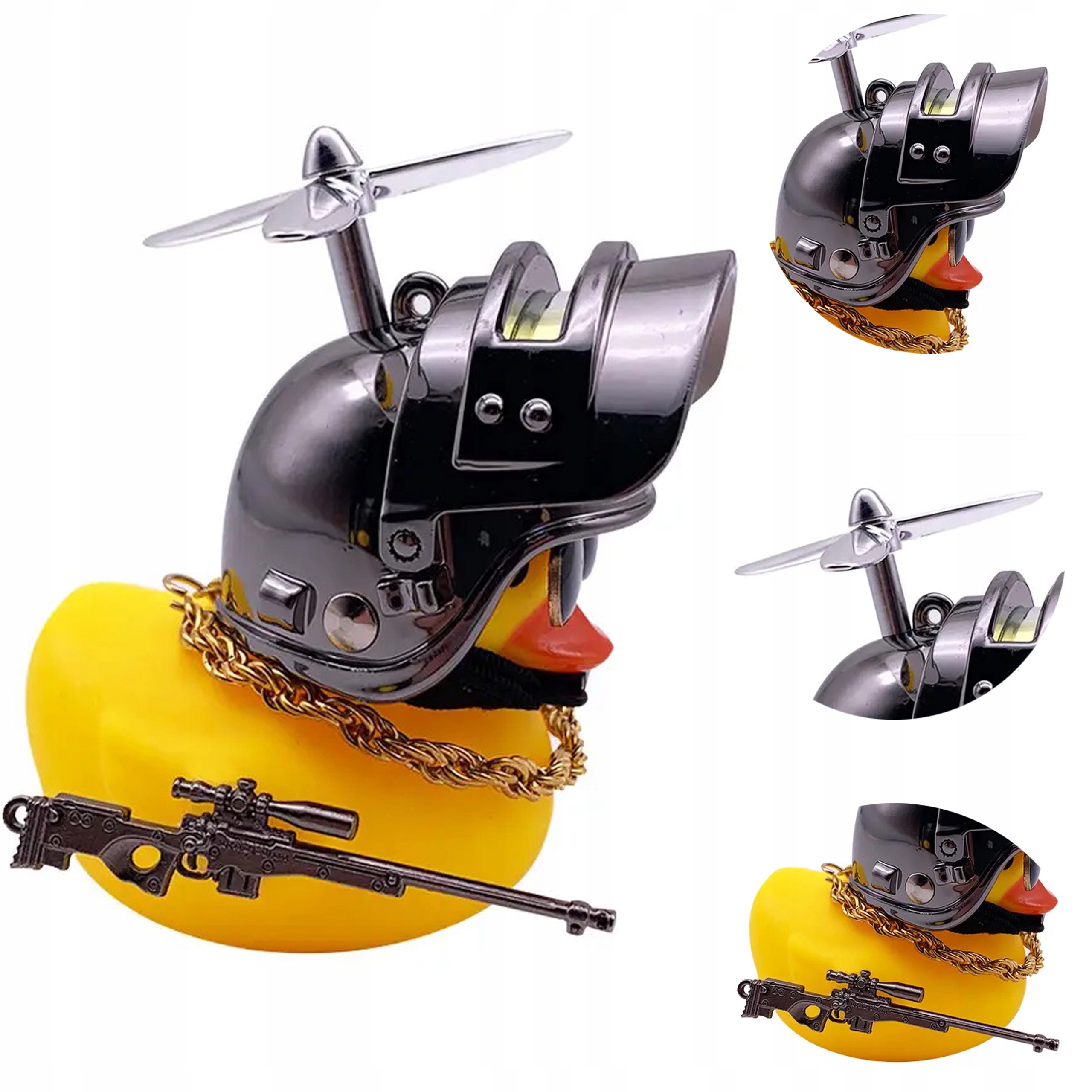 KACZKA OZDOBA DO AUTA Z OKULARAMI HEŁMEM NA PREZENT DLA KOBIETY DZIEWCZYNY